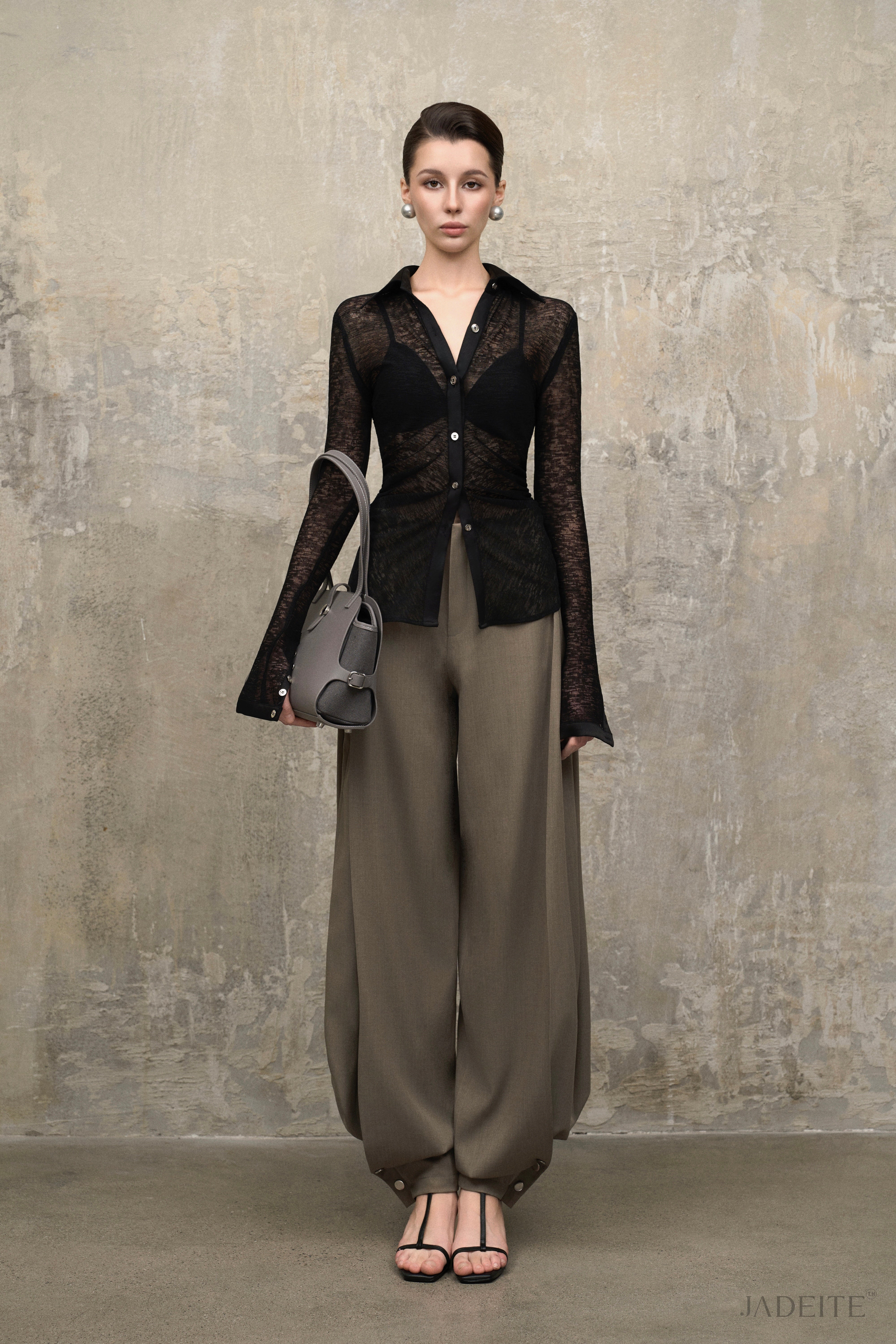 Fishbone Black Shirt x Balloon Ash Grey Pants