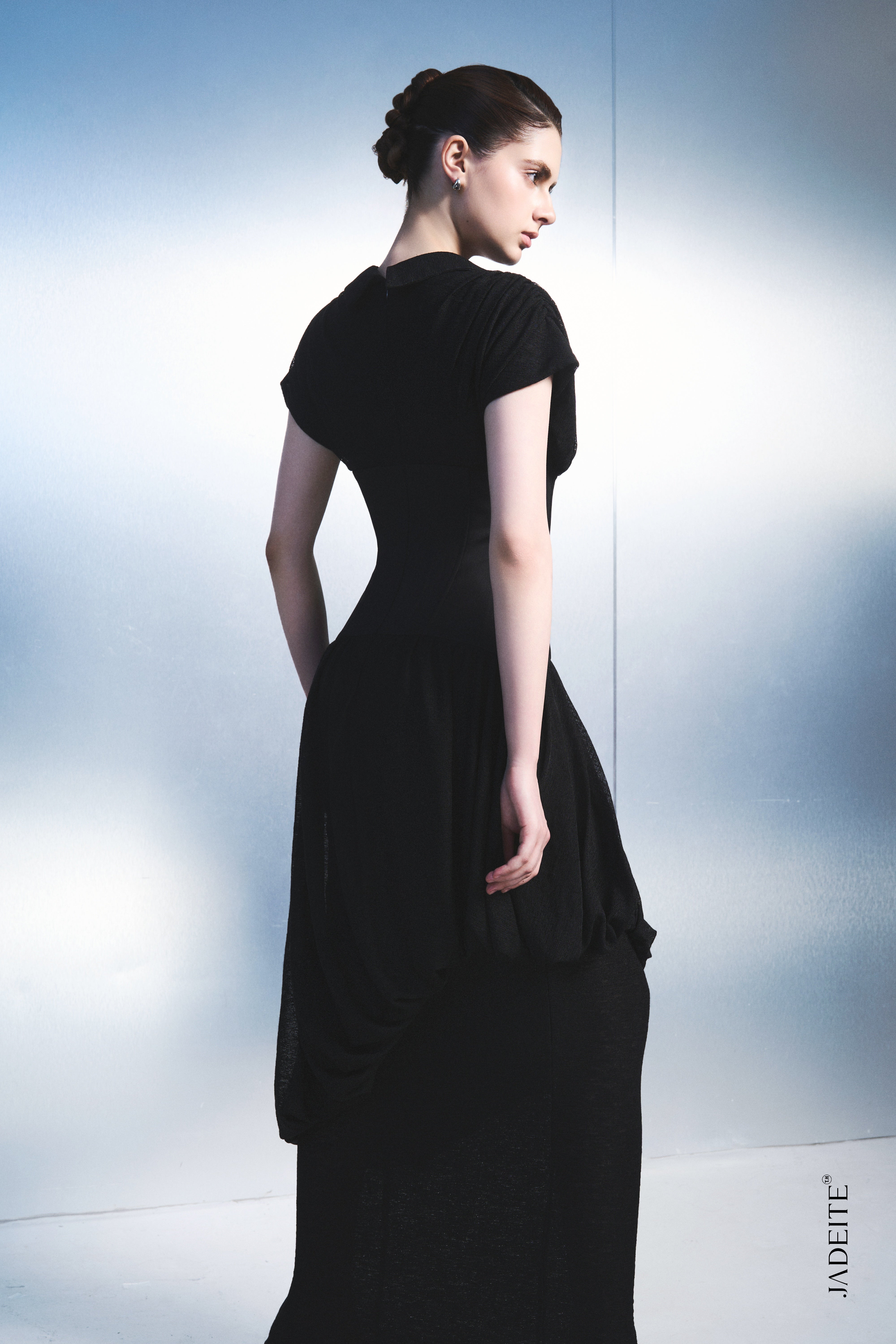 Black Draped Maxi Dress – Women's Formal Evening Gown