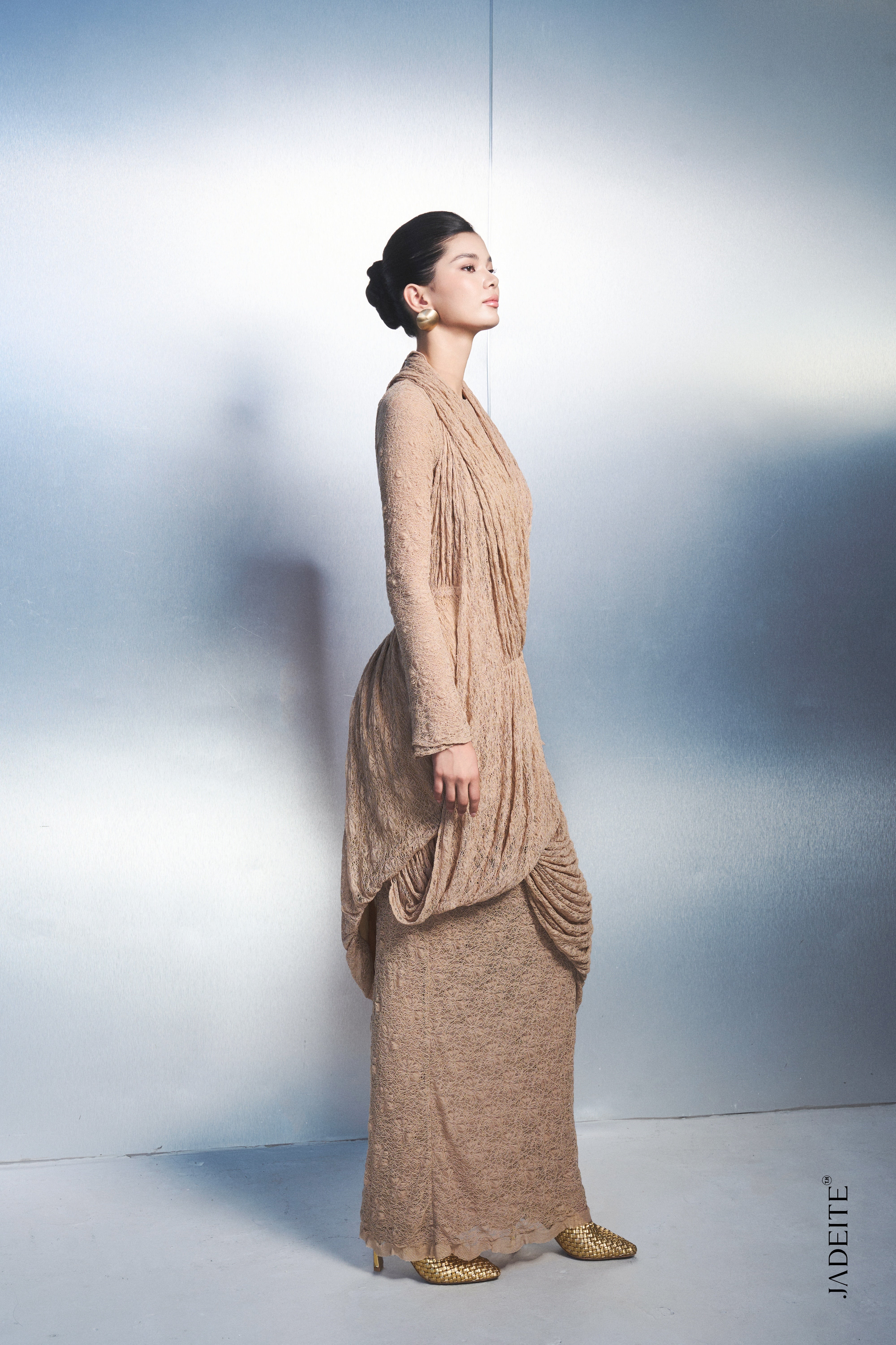Arian Beige Dress x Body Beige Long-Dress