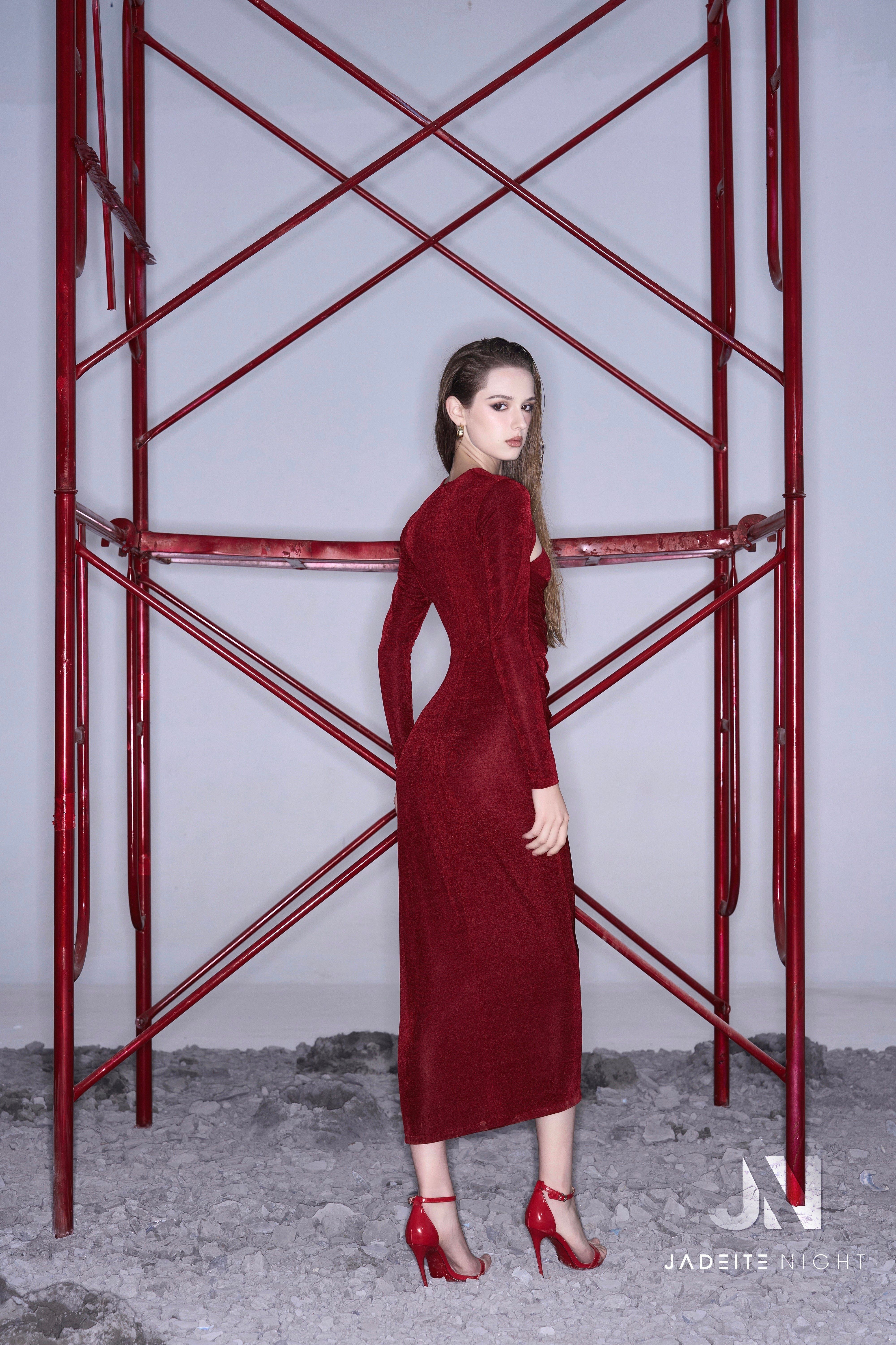 Dip dress with cross straps