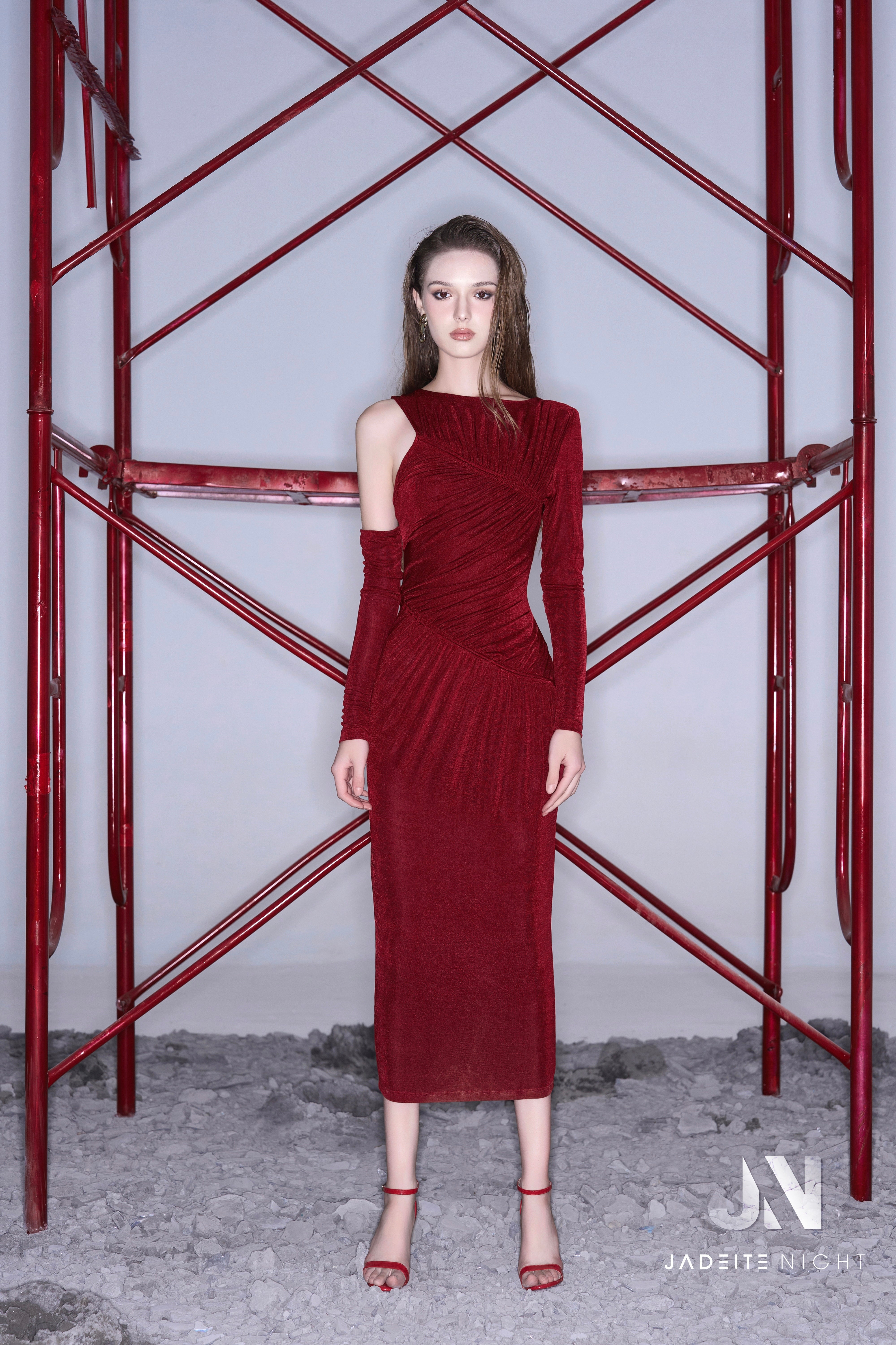 Dip dress with cross straps