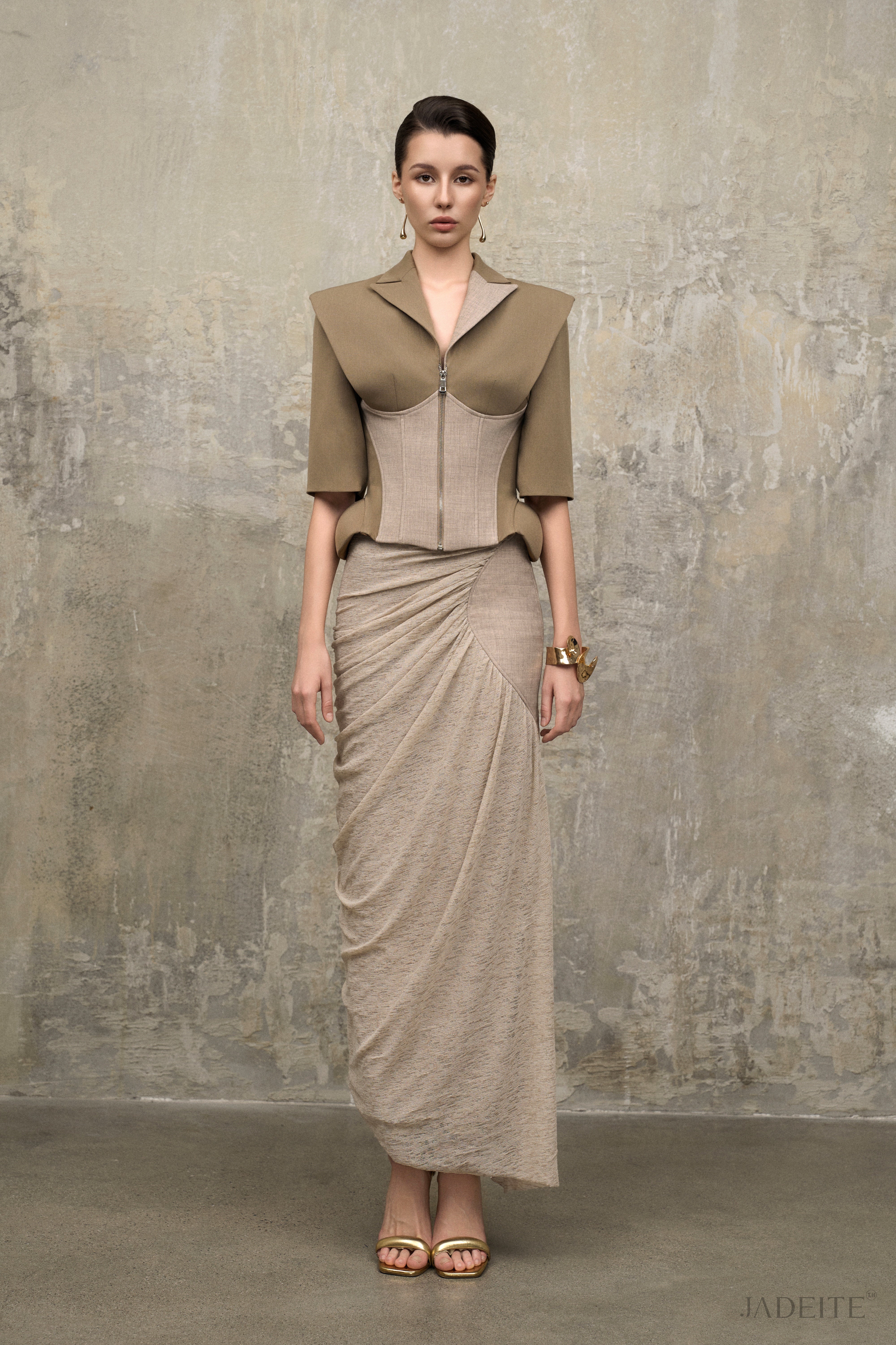 Olive Mist Corset Vest x Desert Sandline Skirt