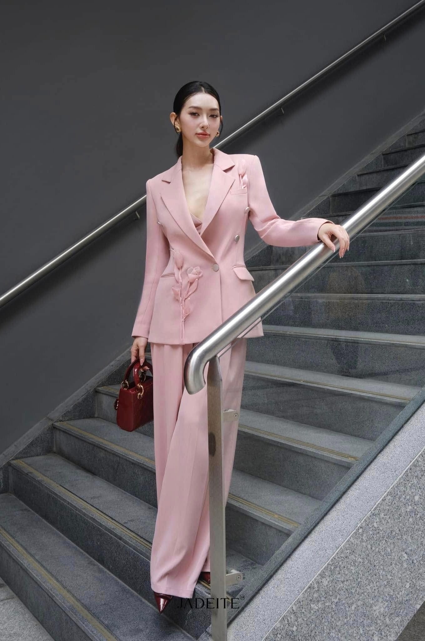 Tulip Pink Vest x Pink Bra x Rose Pink Pants