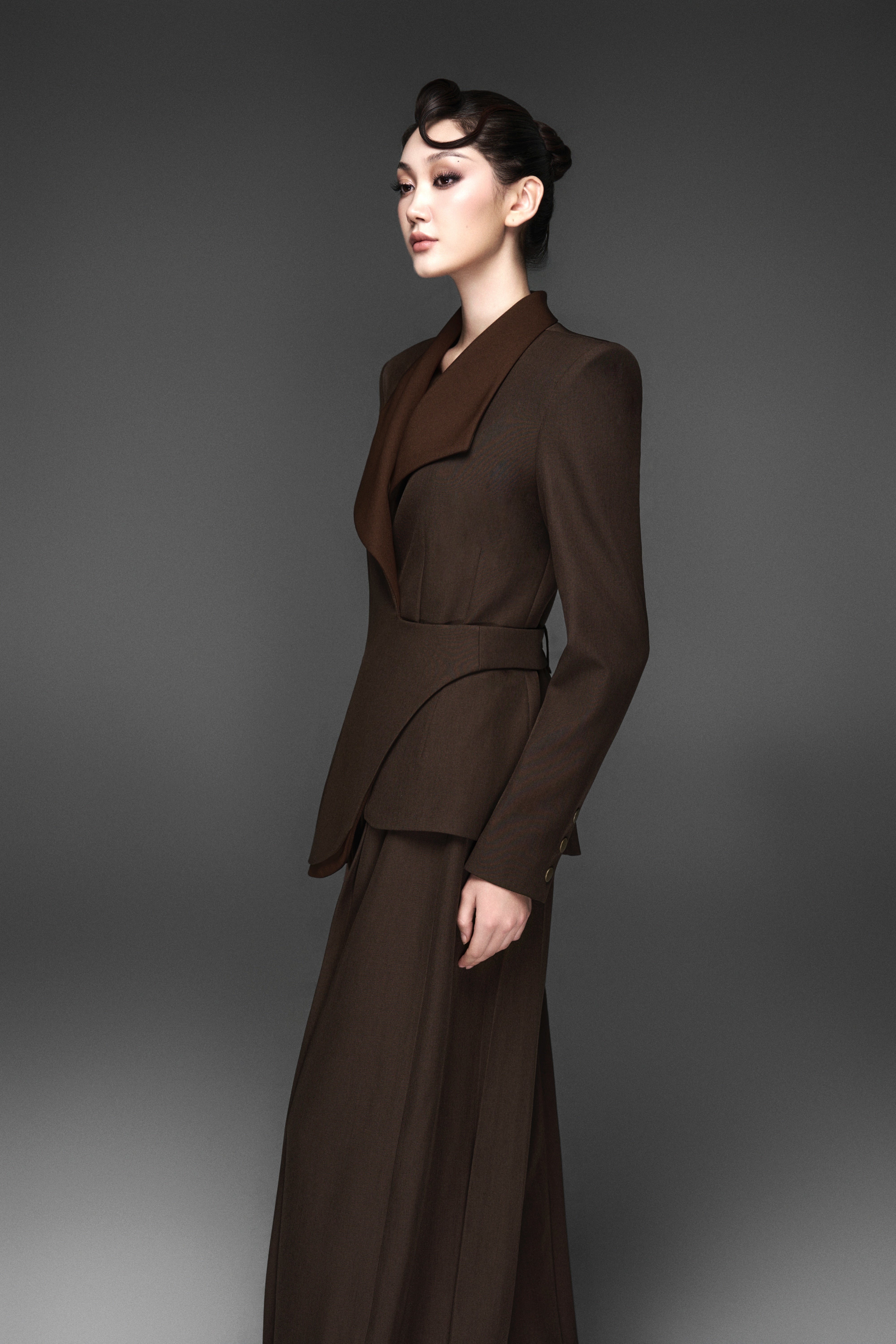 Structure Ver Brown Blazer & Wide ver2 Brown Pants