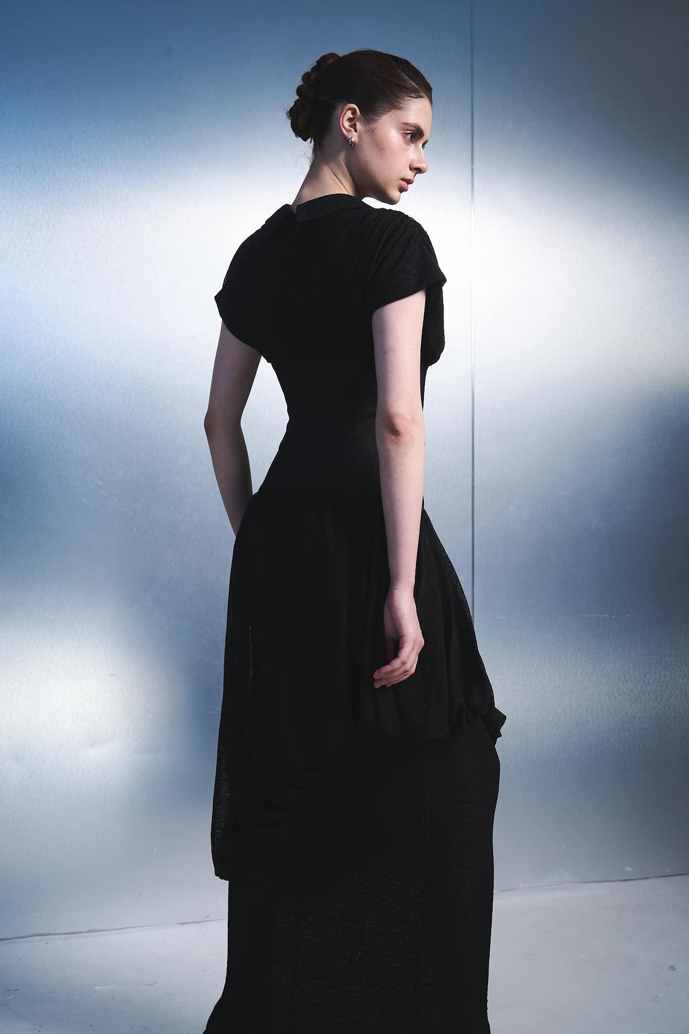 Black Draped Maxi Dress – Women's Formal Evening Gown