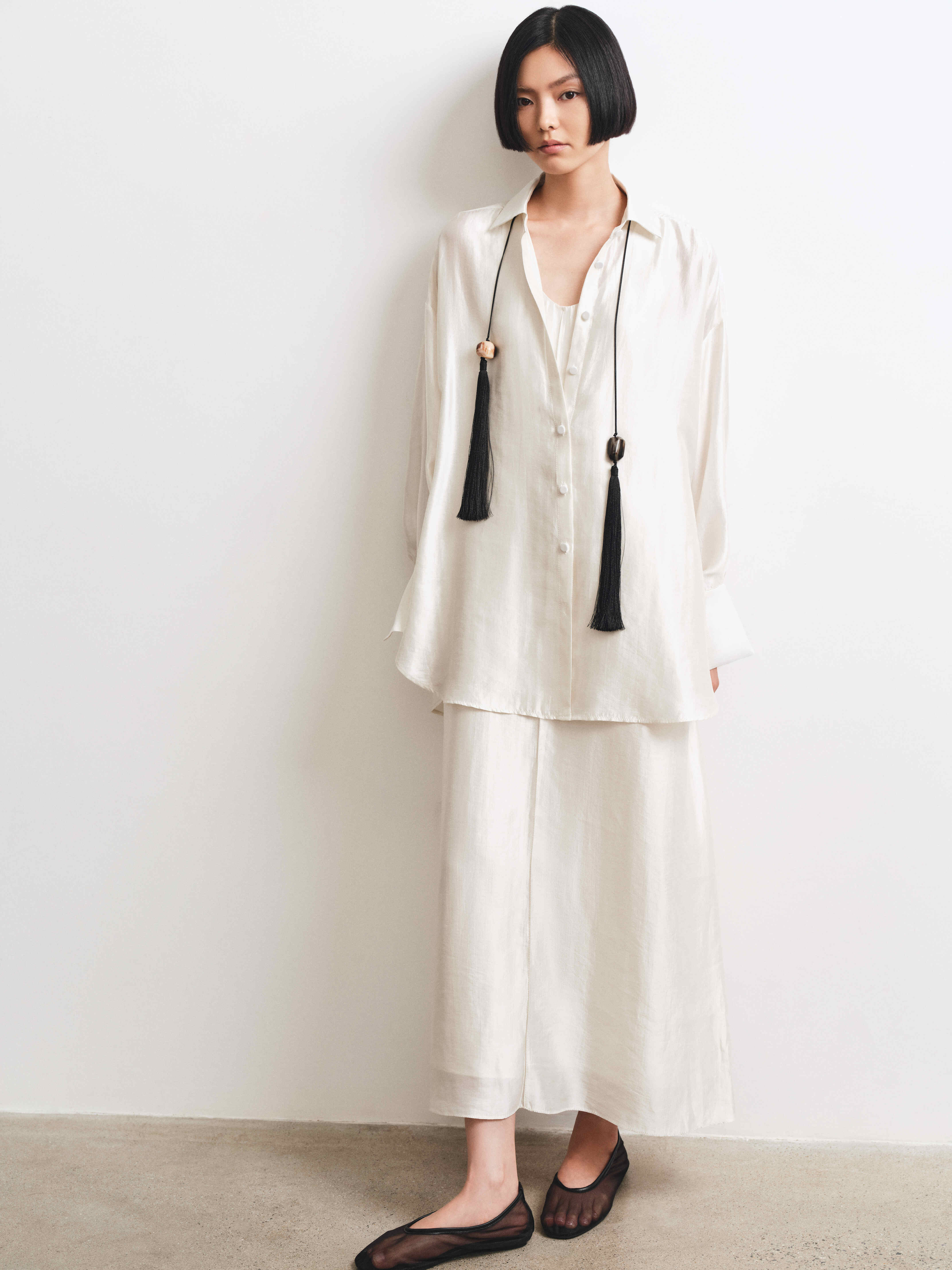Gloss Shirt & Gloss Dress Set – Effortless Elegance in Tencel Silk