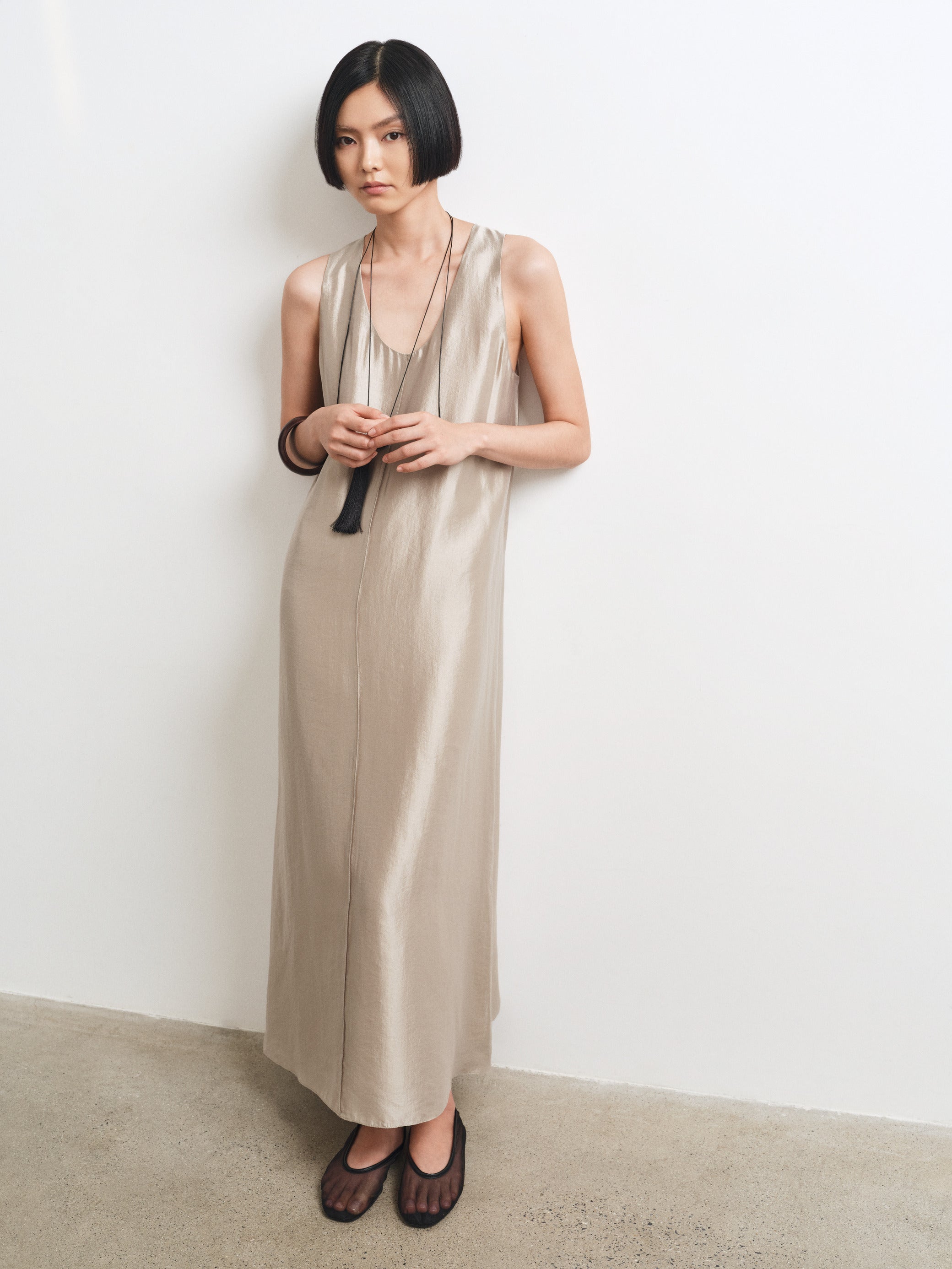 Gloss Dress – Elegant Tencel Silk Blend Shift Dress