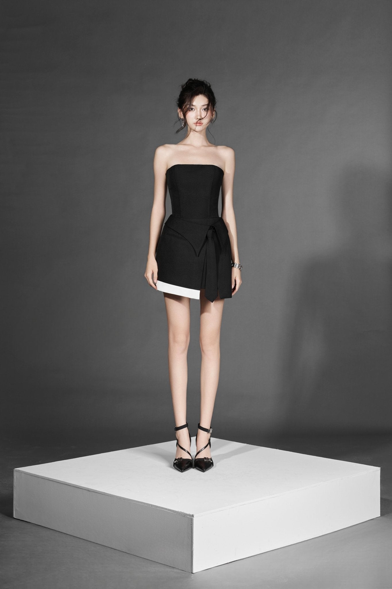 B-Boy Zen Crop Vest x B-Girl Strapless Dress x Tie B-Belt - Jadeiteth