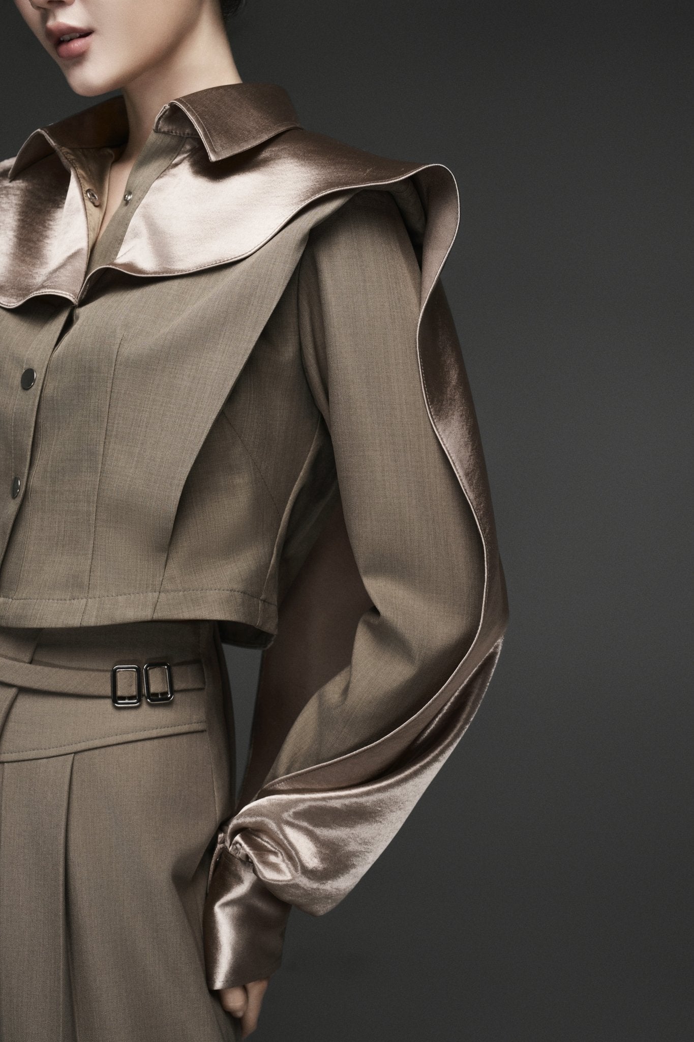 Cape Ver2 Long-Sleeves Crop-Shirt & Wide ver2 light Sand Pants - Jadeiteth