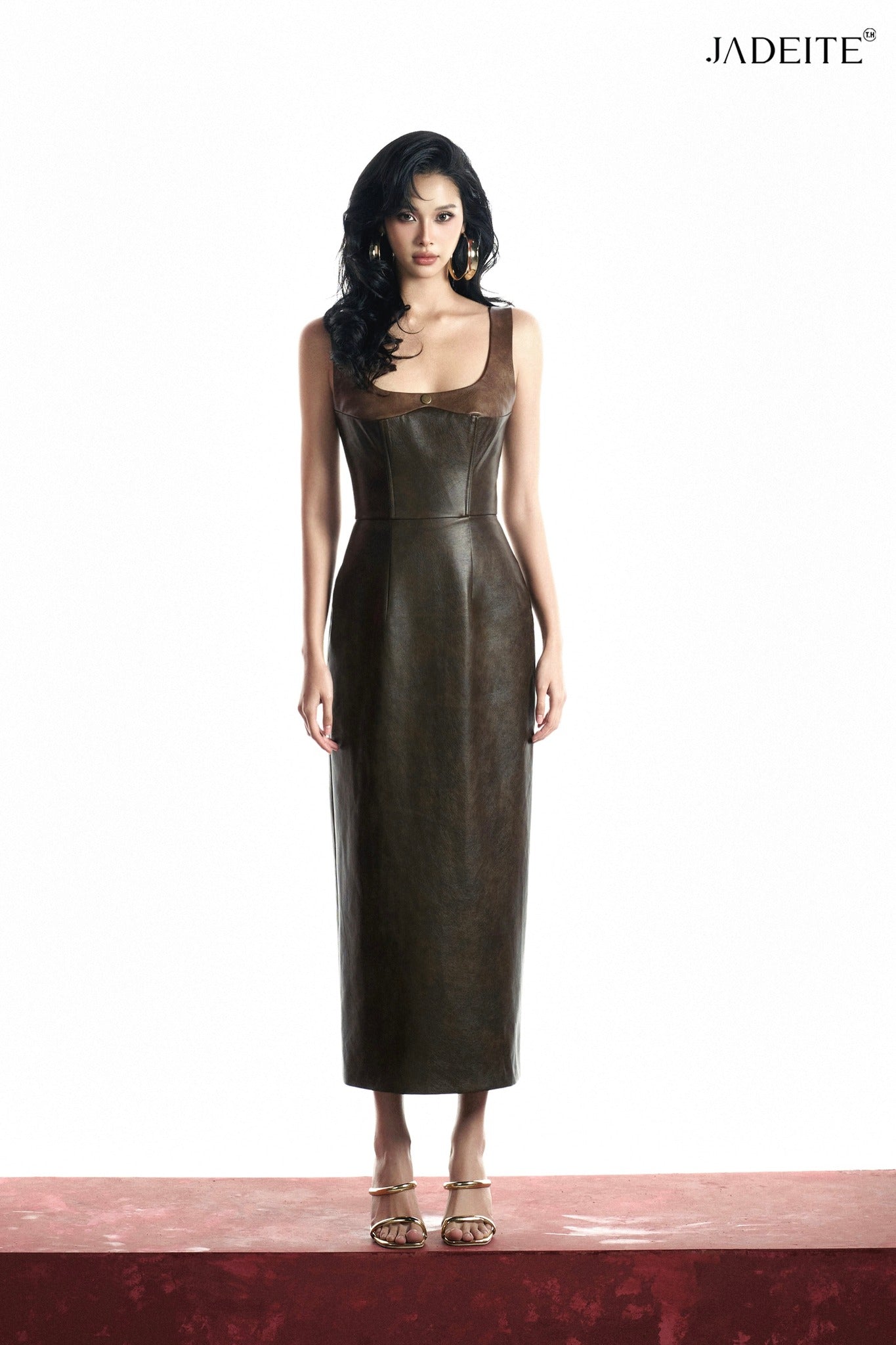 Cara Leather Midi Dress - Jadeiteth