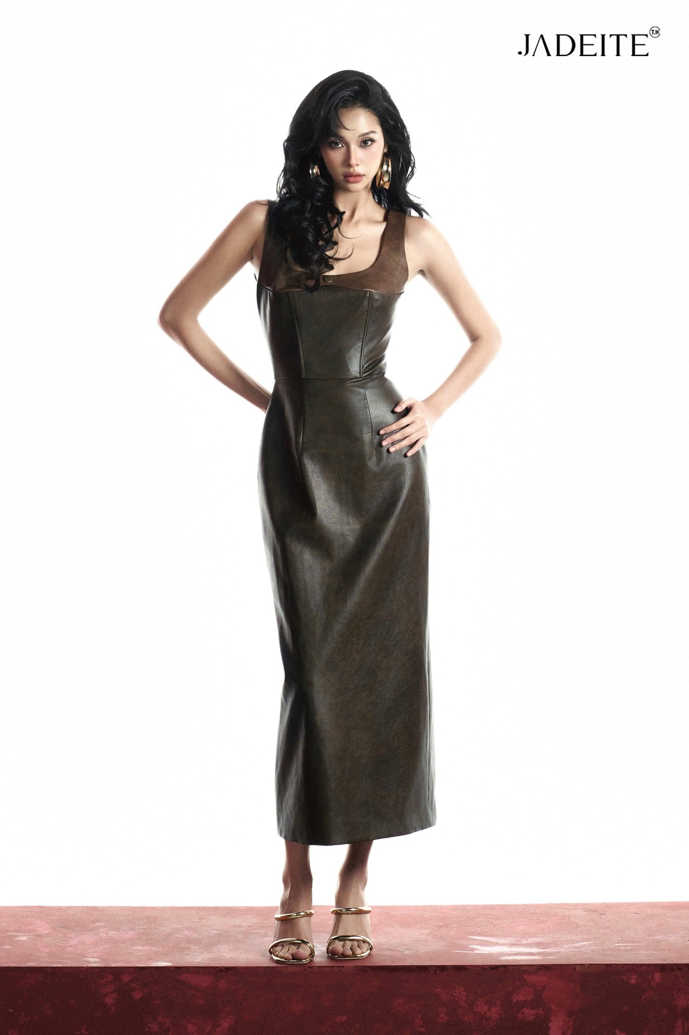 Cara Leather Midi Dress - Jadeiteth