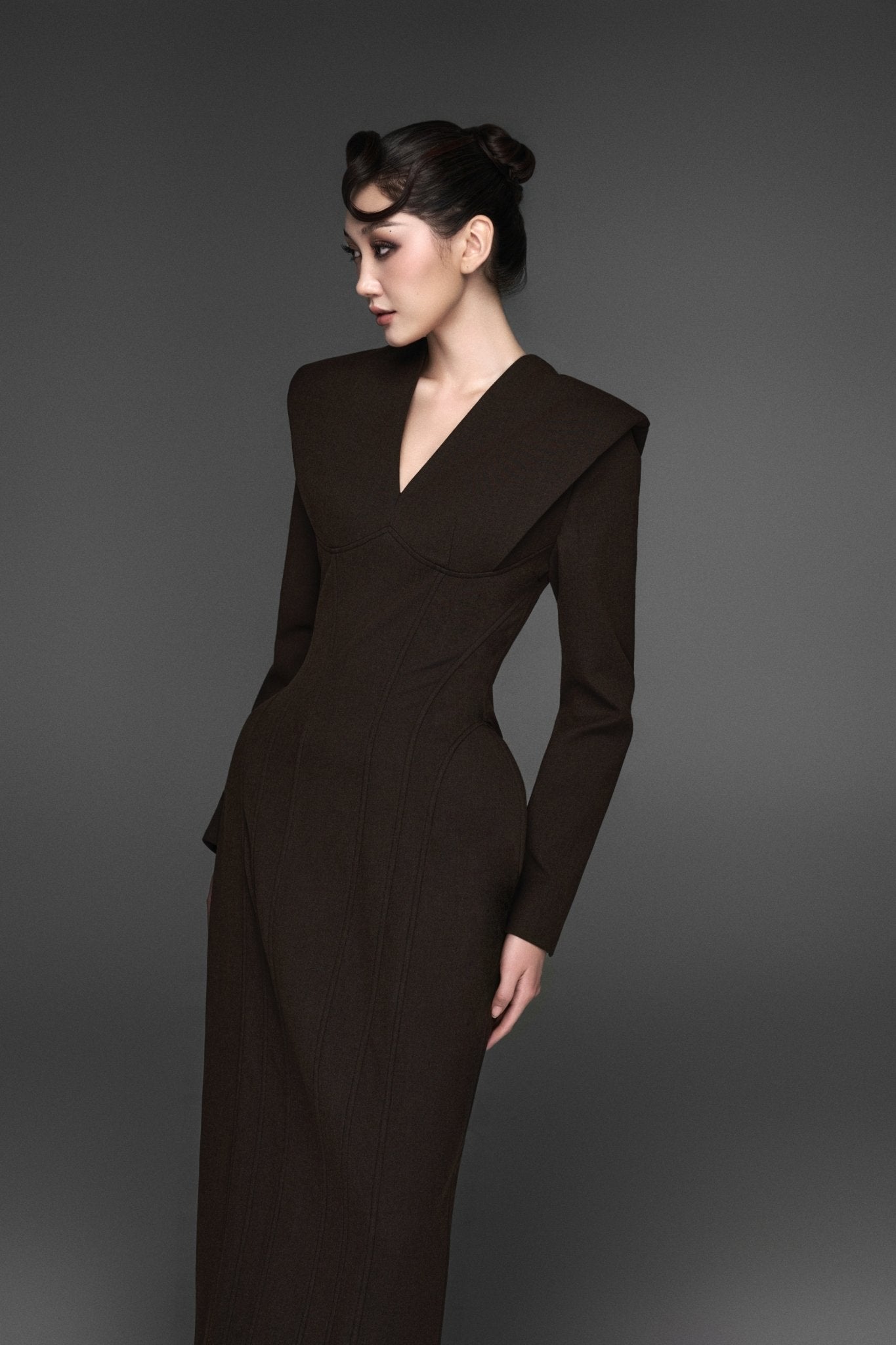Choco Corset Long-sleeves Dress - Jadeiteth