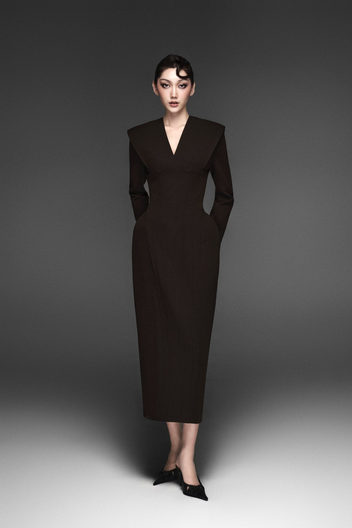 Choco Corset Long-sleeves Dress - Jadeiteth