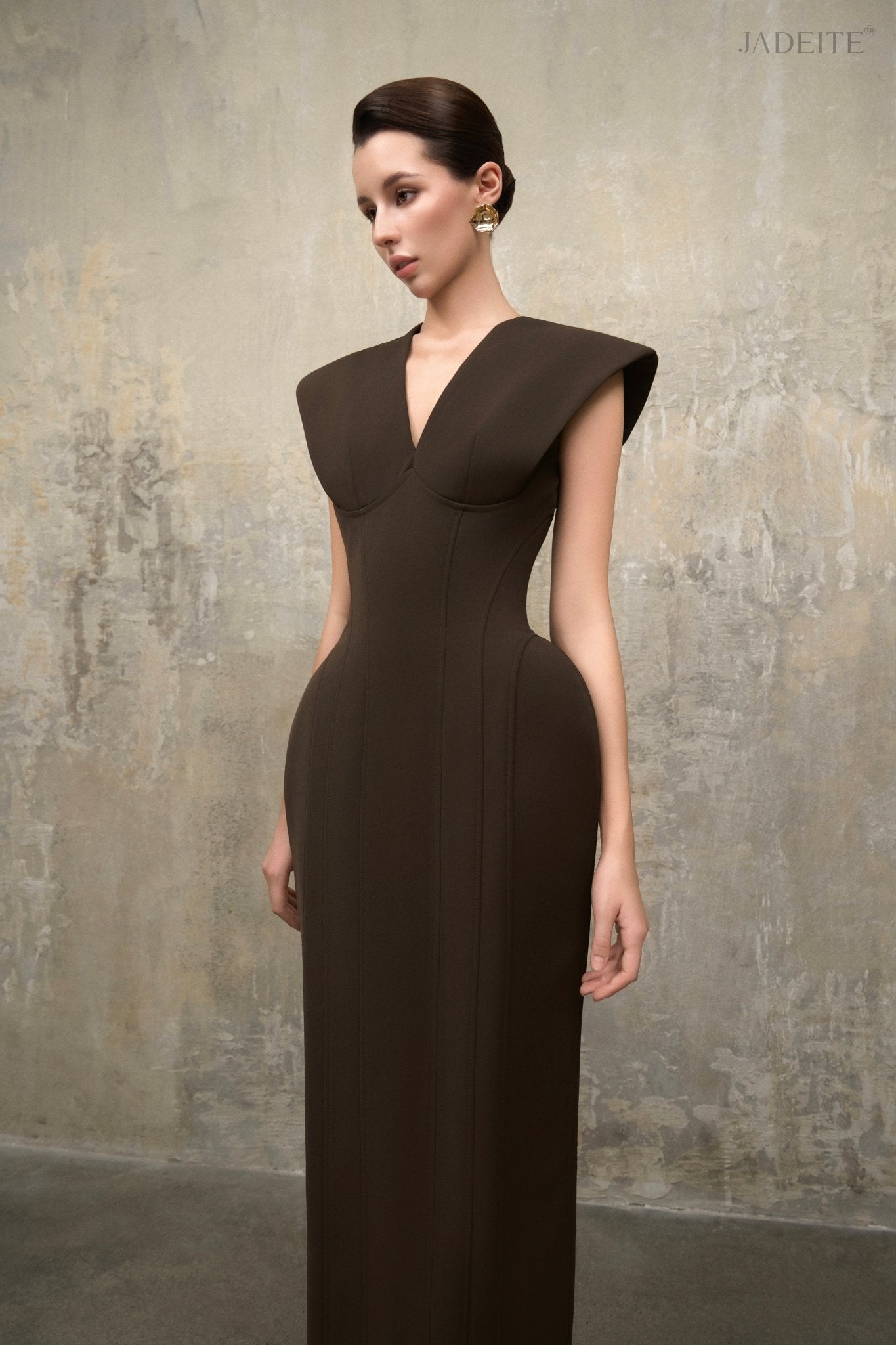 Choco Corset Midi Dress - Jadeiteth
