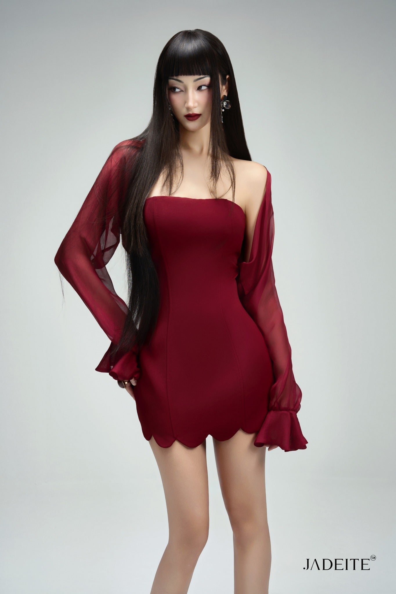 Cube R Strapless Dress x Vale R Crop-Shirt - Jadeiteth