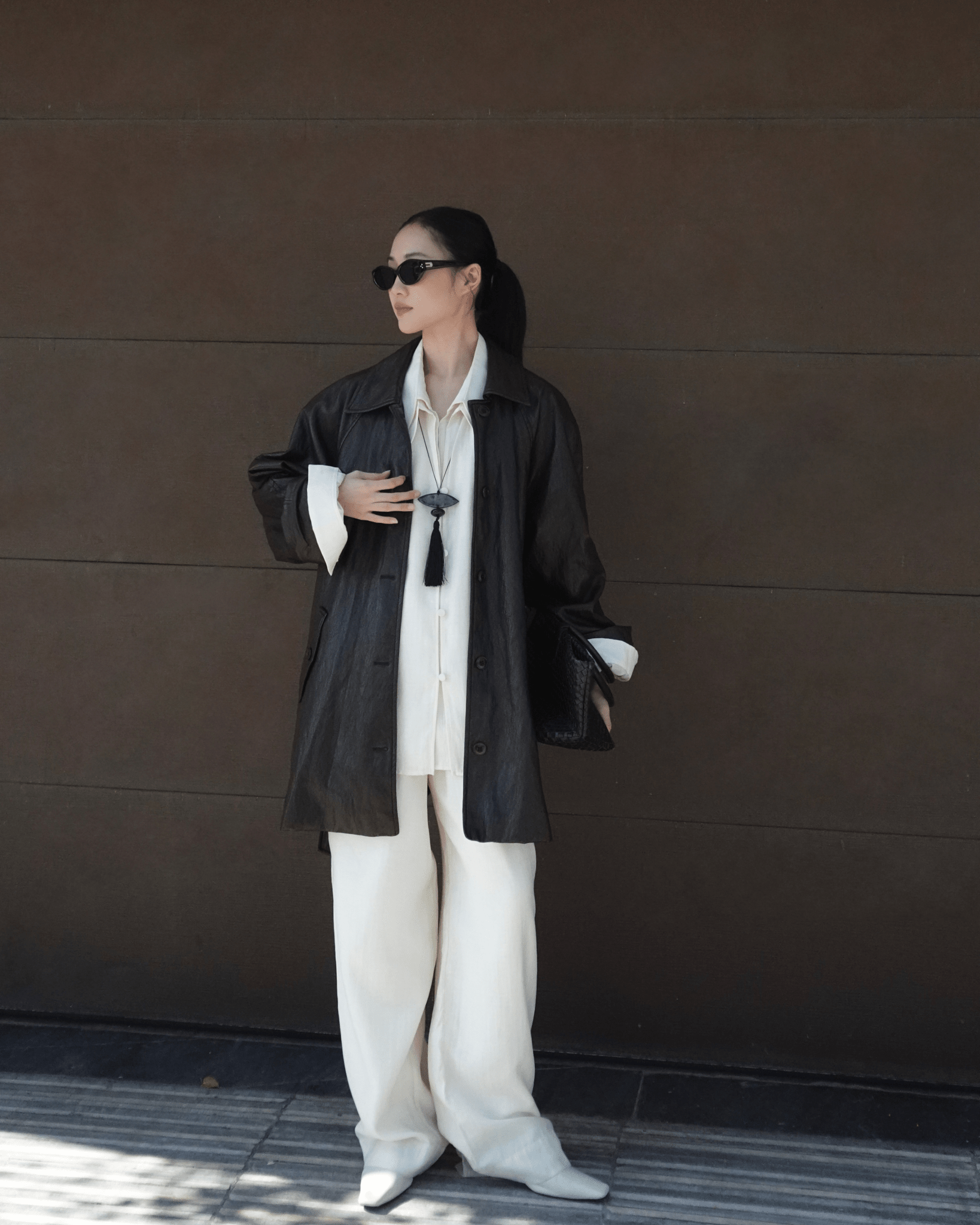 Double Collar Shirt x Linen Straight Trousers - Jadeiteth