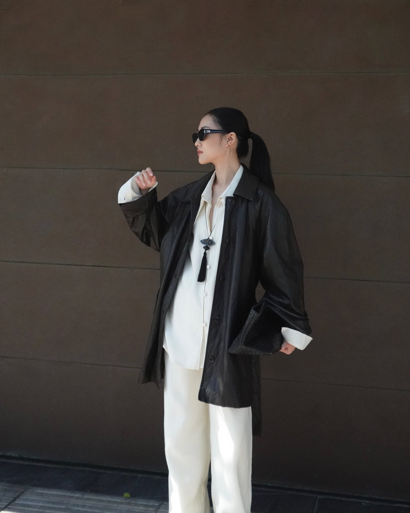 Double Collar Shirt x Linen Straight Trousers - Jadeiteth
