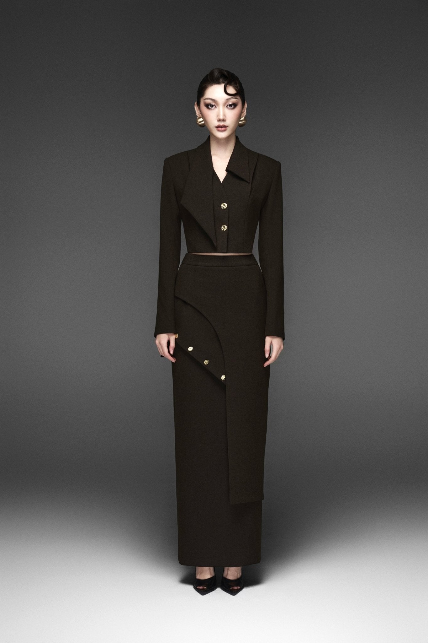 Dune Crop-top Jacket & Dune Layer Midi-skirt - Jadeiteth