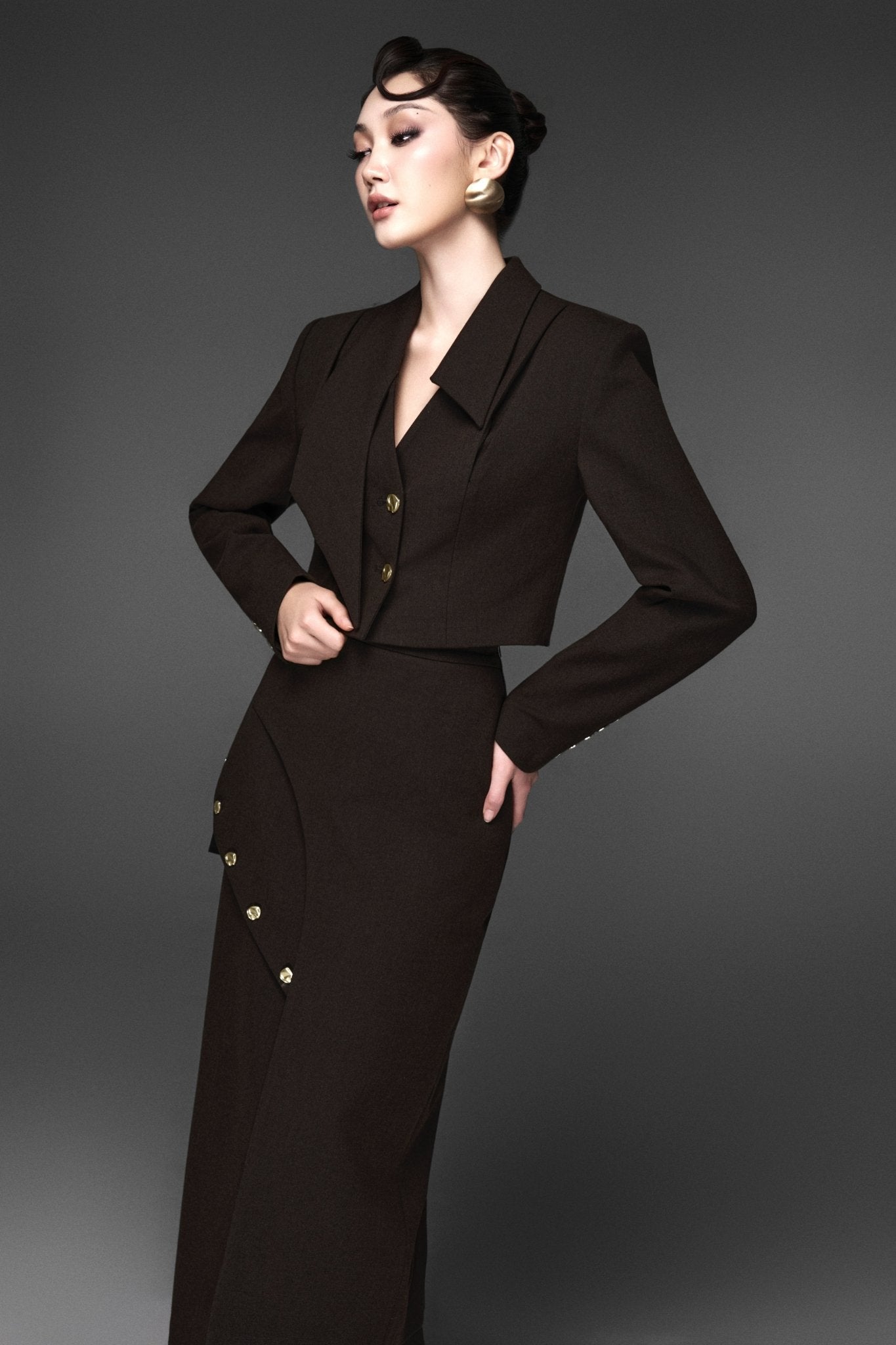 Dune Crop-top Jacket & Dune Layer Midi-skirt - Jadeiteth
