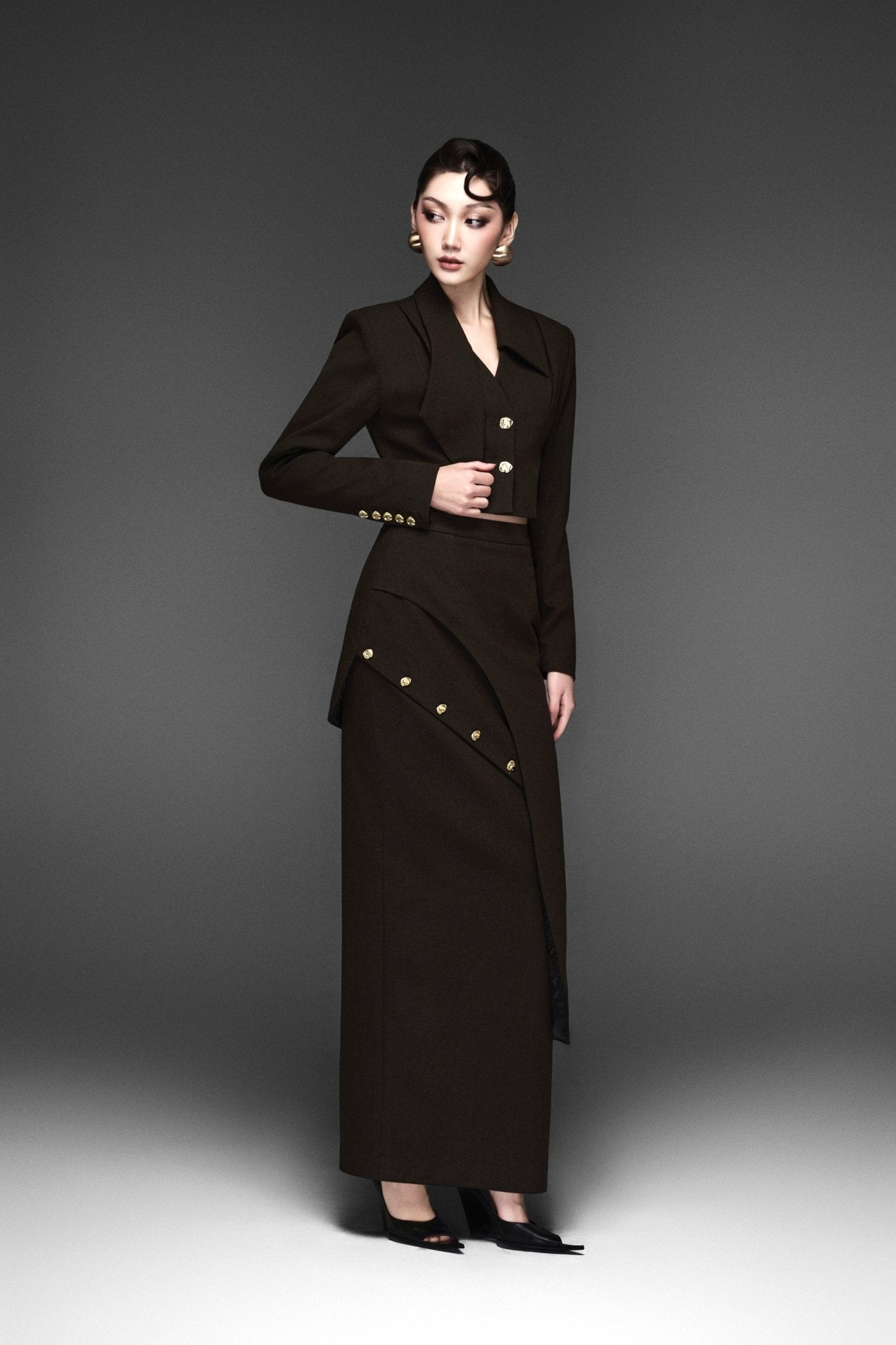 Dune Crop-top Jacket & Dune Layer Midi-skirt - Jadeiteth