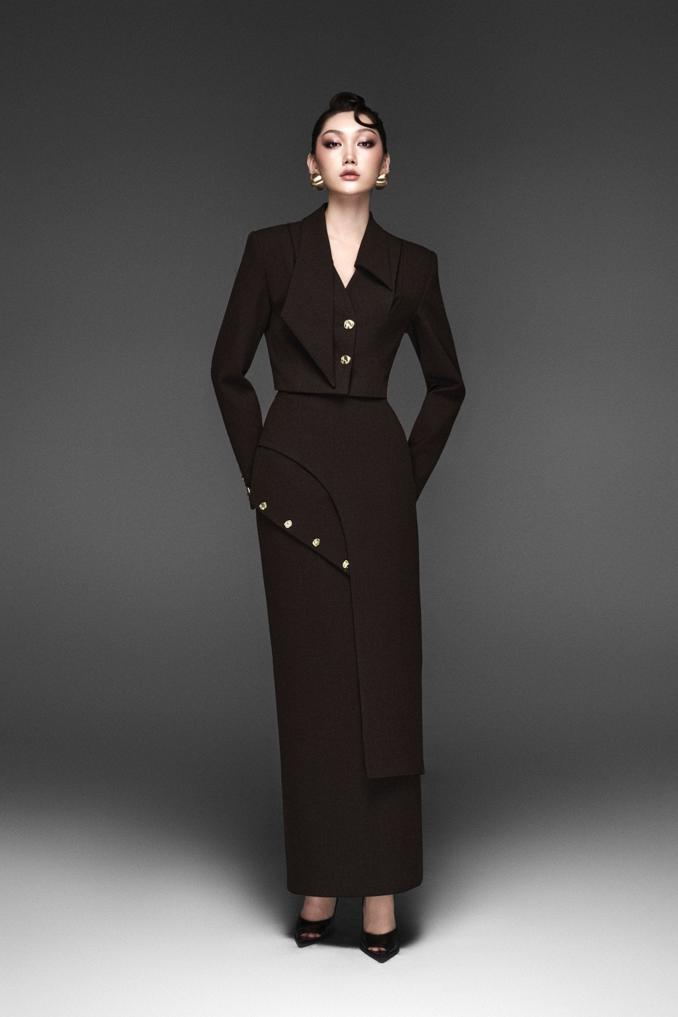 Dune Crop-top Jacket & Dune Layer Midi-skirt - Jadeiteth