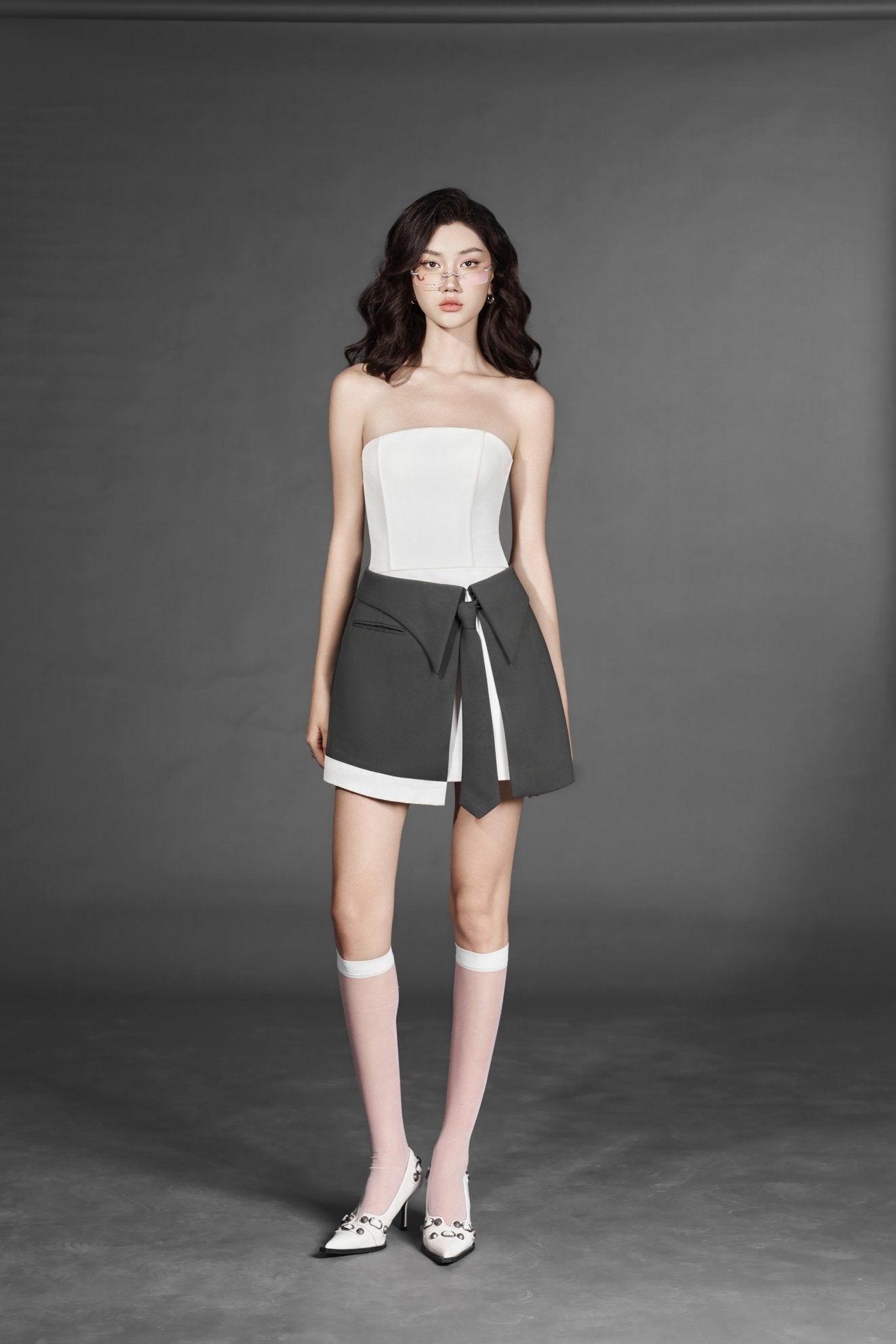 G-Boy Crop Vest x W-Girl Strapless Dress x Tie G-Belt - Jadeiteth