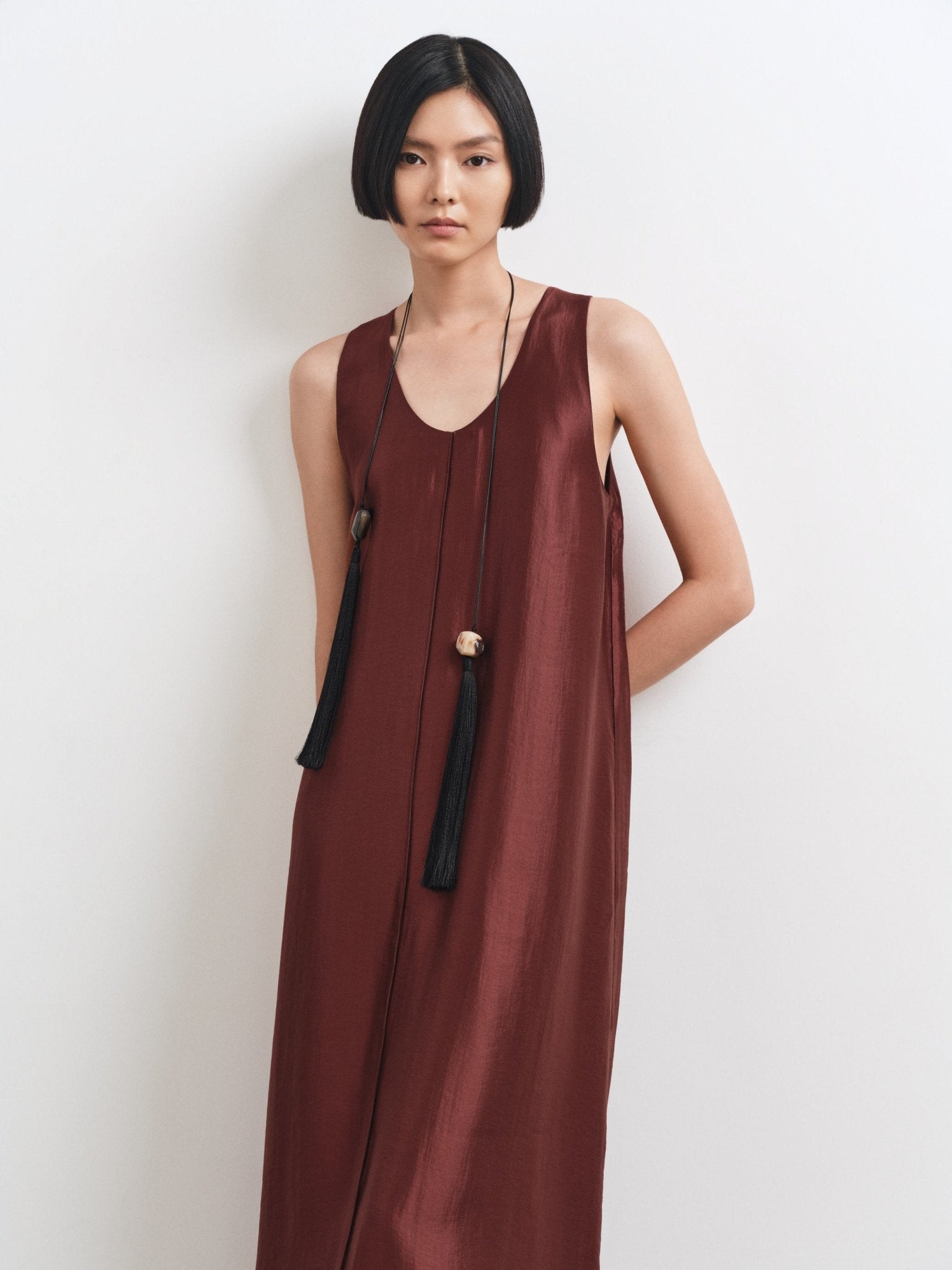 Gloss Dress – Elegant Tencel Silk Blend Shift Dress - Jadeiteth