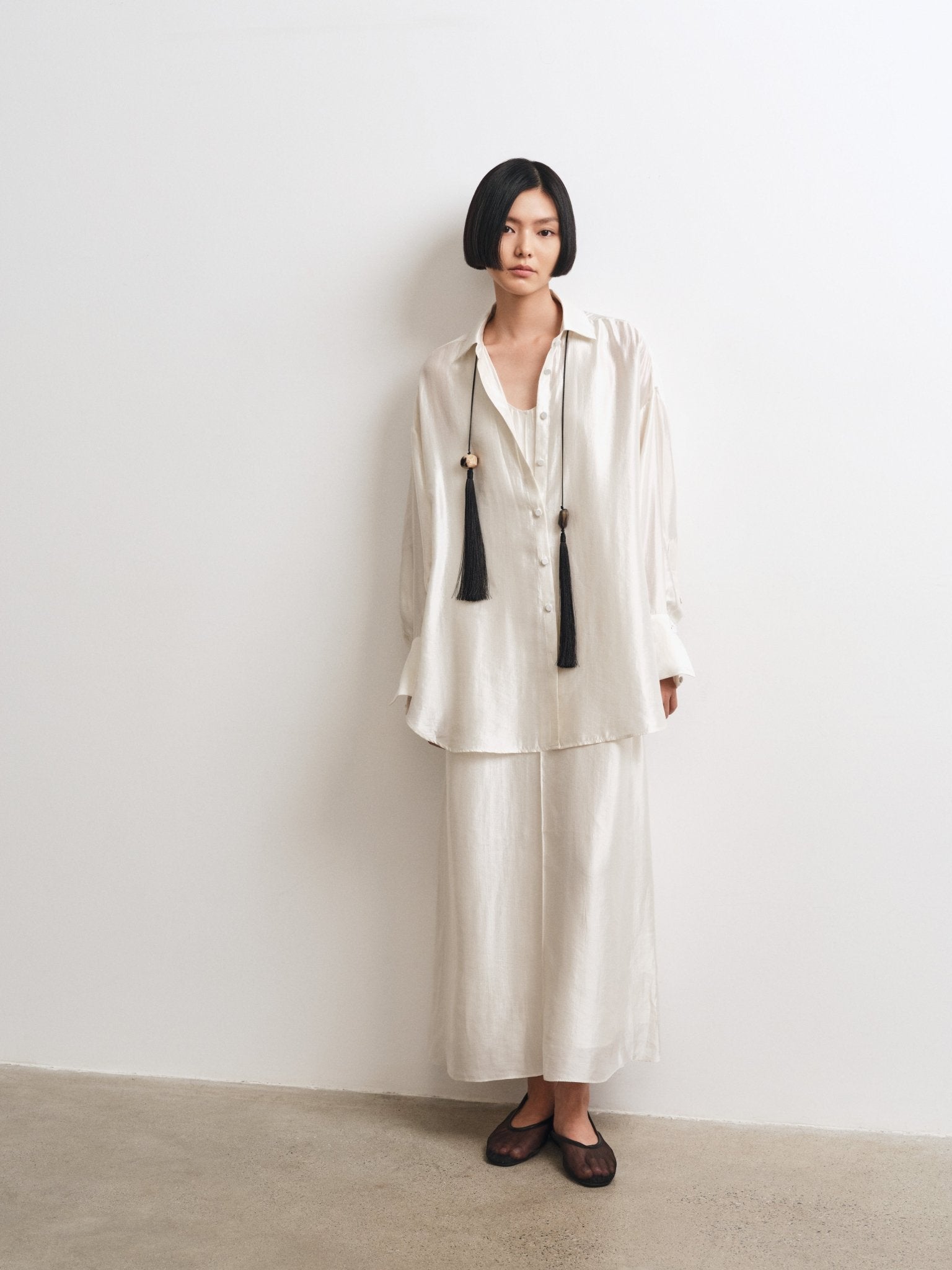 Gloss Shirt & Gloss Dress Set – Effortless Elegance in Tencel Silk - Jadeiteth