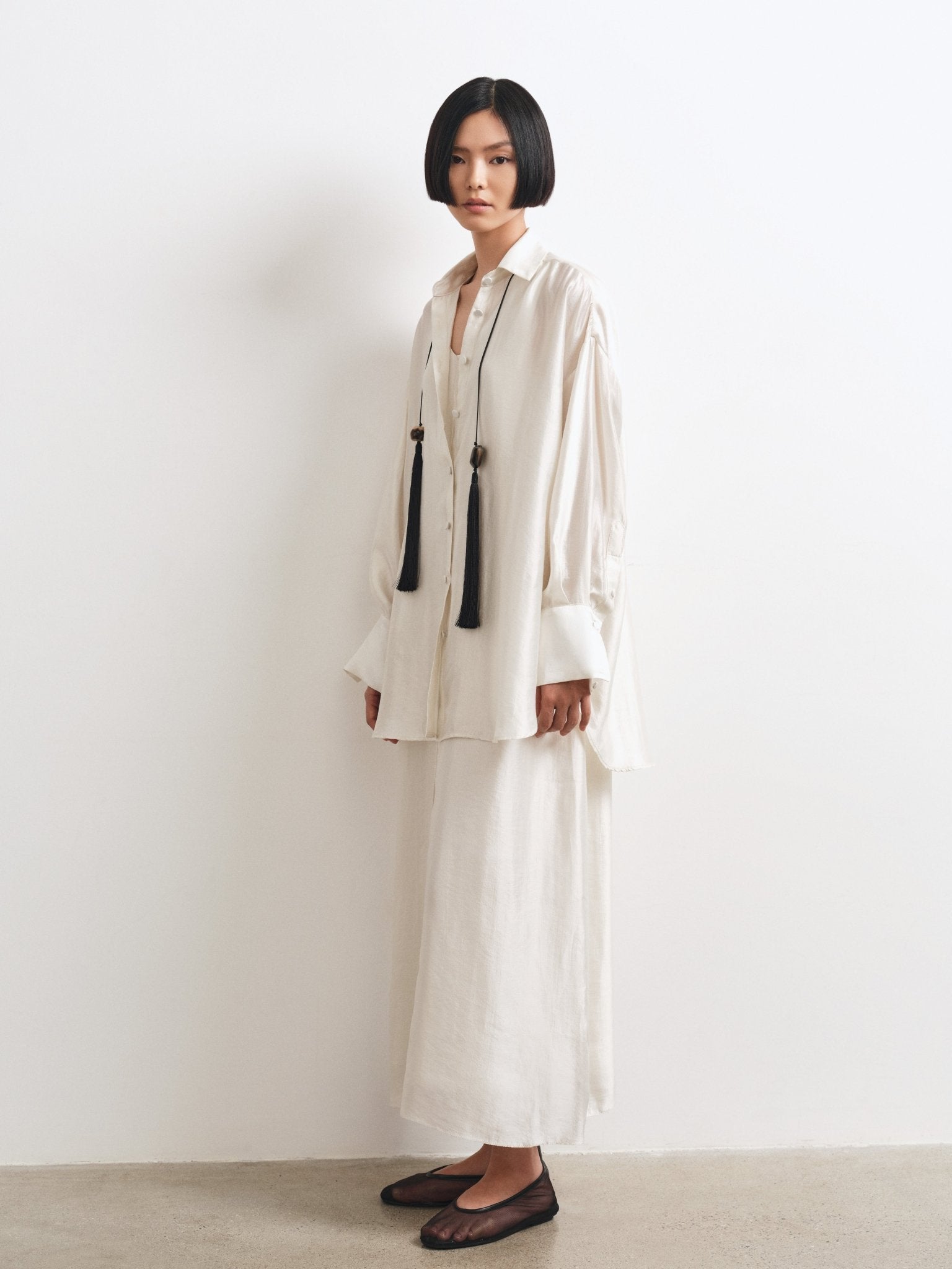 Gloss Shirt & Gloss Dress Set – Effortless Elegance in Tencel Silk - Jadeiteth