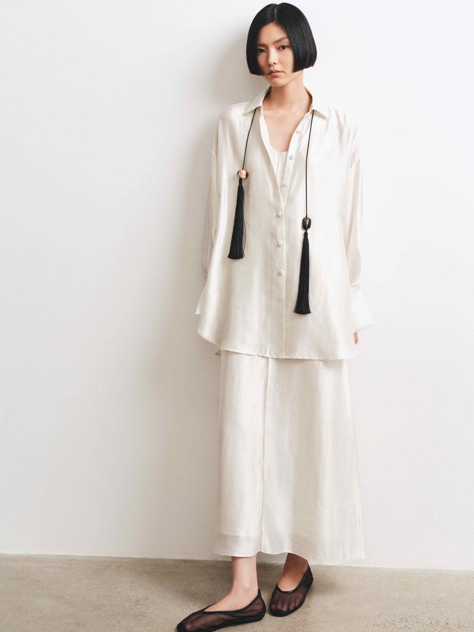 Gloss Shirt & Gloss Dress Set – Effortless Elegance in Tencel Silk - Jadeiteth