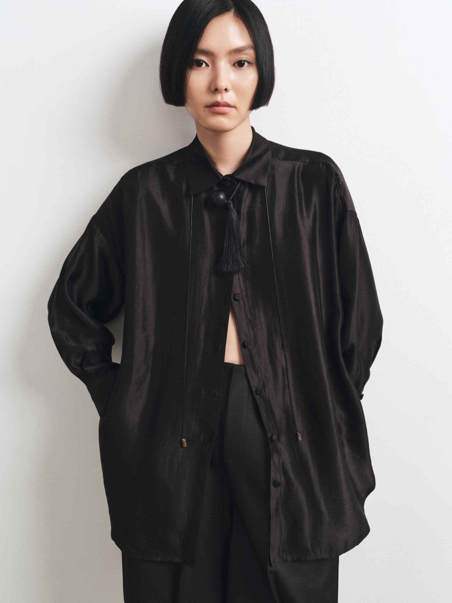 Gloss Shirt – Relaxed Tencel Silk Blend Shirt - Jadeiteth