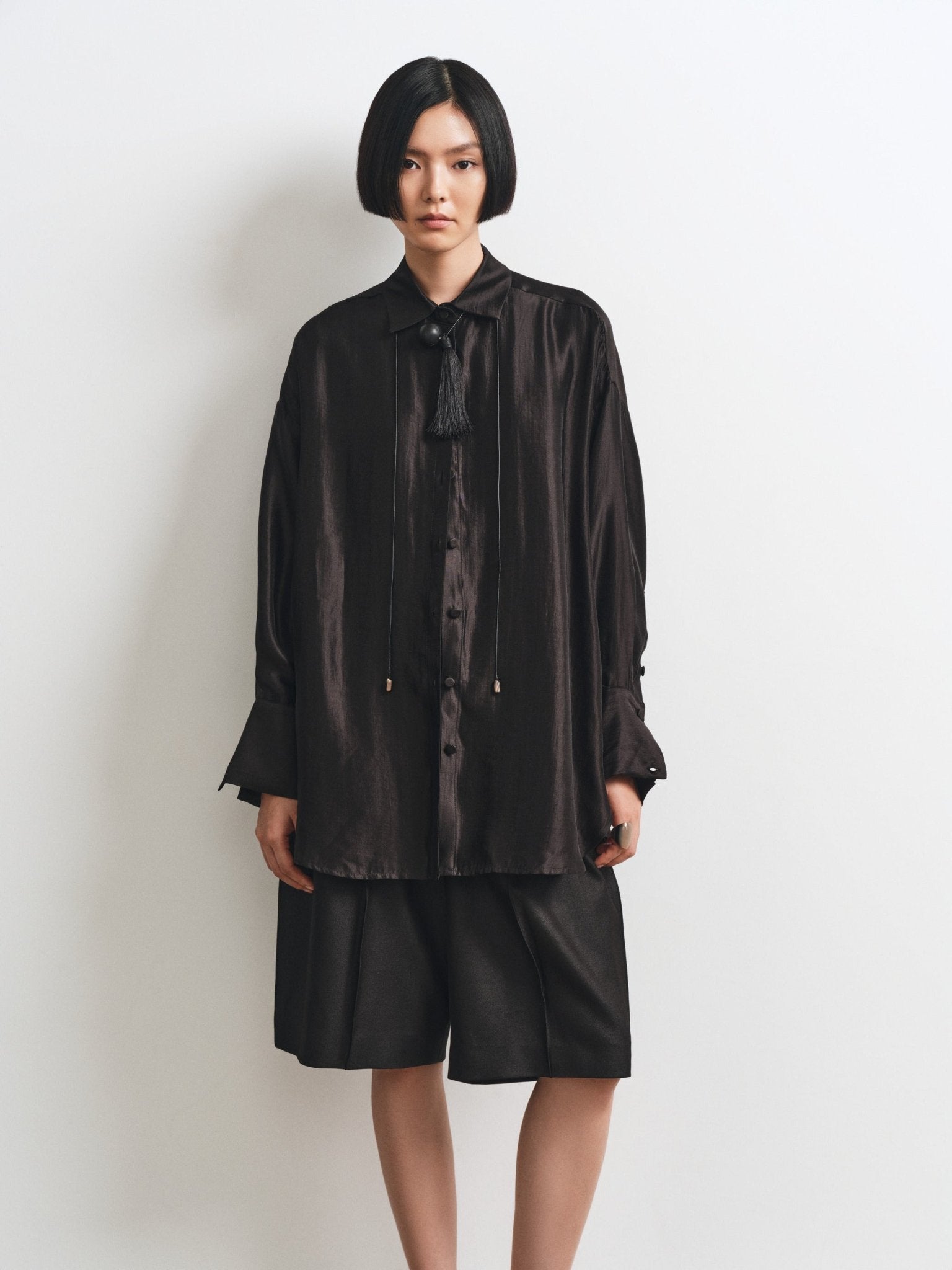 Gloss Shirt – Relaxed Tencel Silk Blend Shirt - Jadeiteth