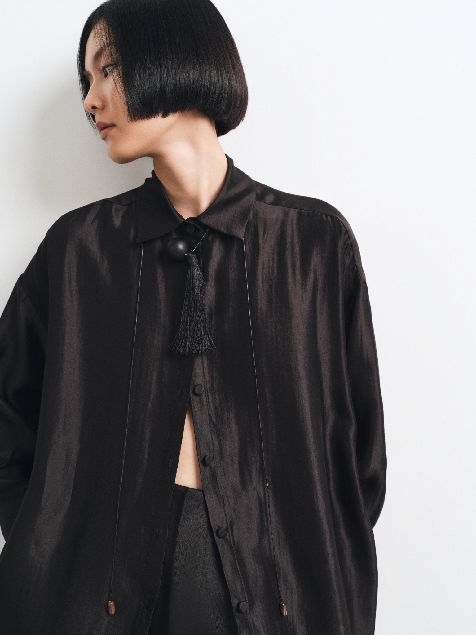Gloss Shirt – Relaxed Tencel Silk Blend Shirt - Jadeiteth