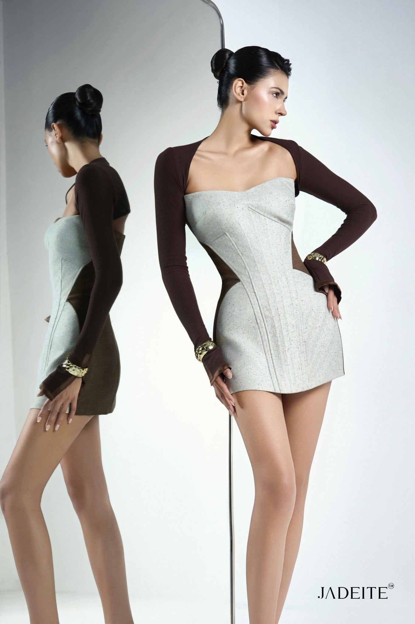 Hour-Glass Cafe Dress & Ballet Earth Crop-Top - Jadeiteth