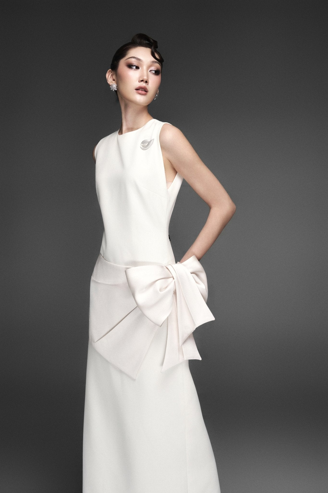 Lalia Off-white Midi-dress - Jadeiteth