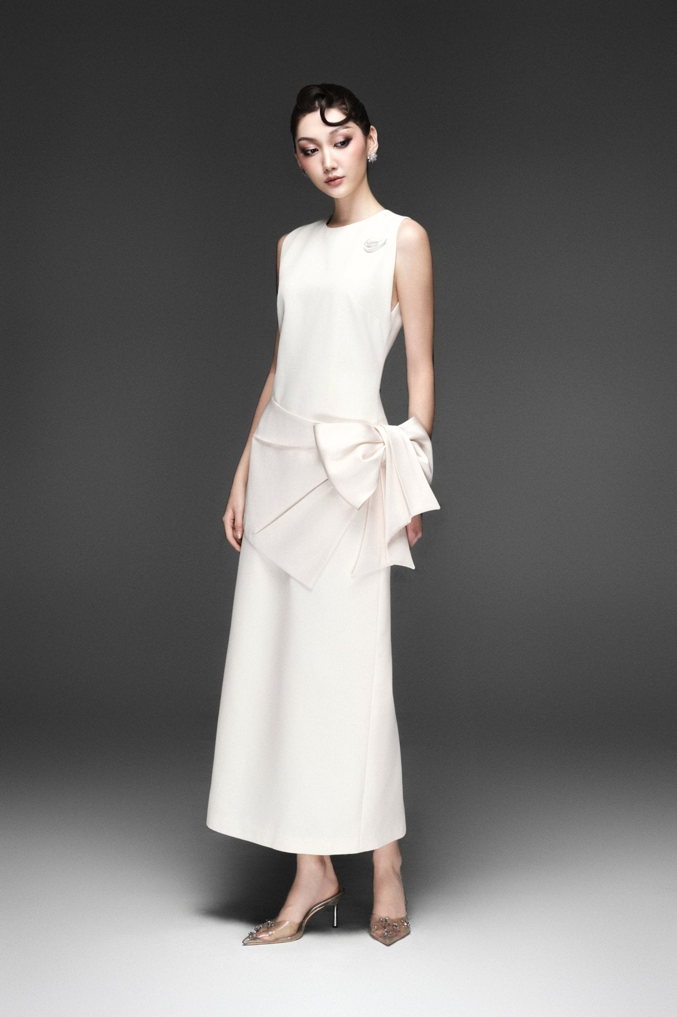 Lalia Off-white Midi-dress - Jadeiteth