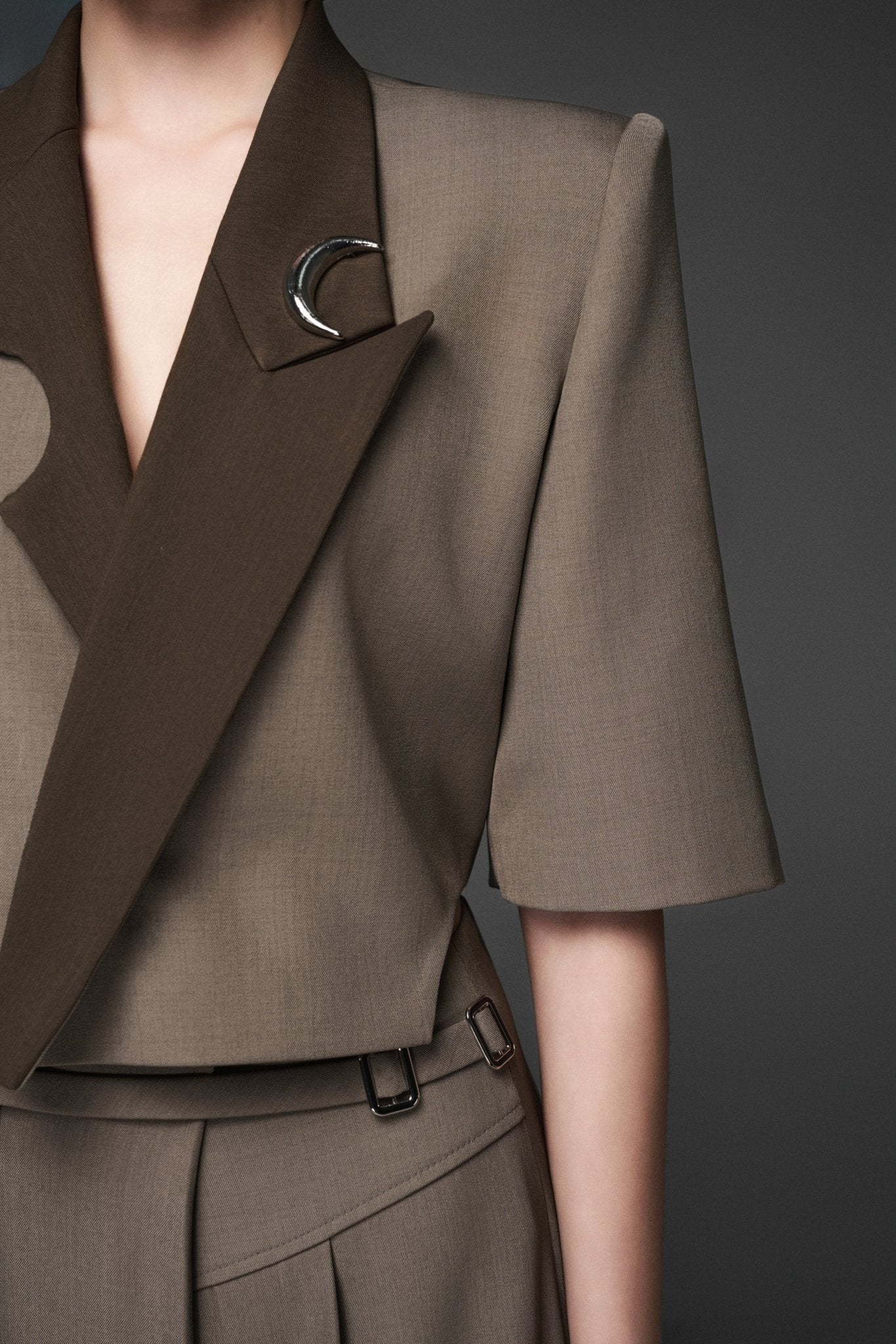 Moonlight Crop-top Vest & Wide ver2 light Sand Pants - Jadeiteth