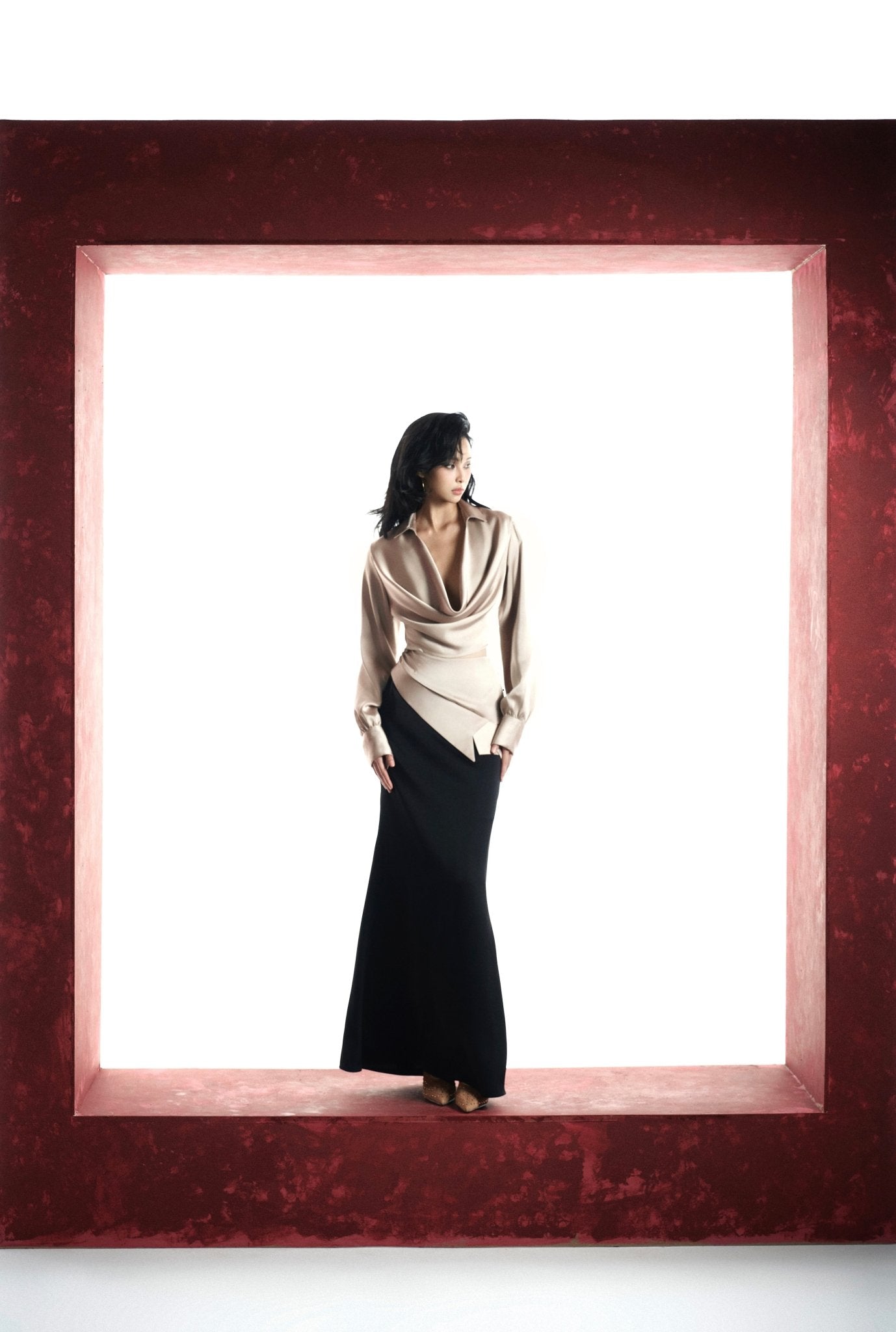 Nina Draped Shirt & V Skirt - Jadeiteth