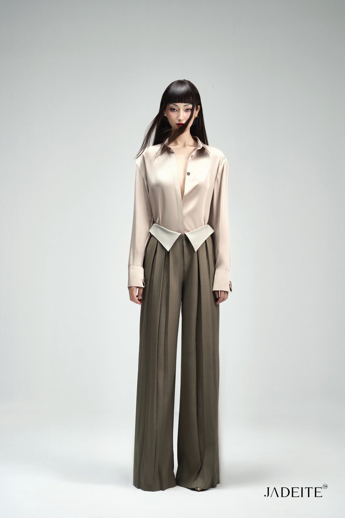Planny Ver2. Nude Shirt & Front & Back Ash Grey Pants - Jadeiteth