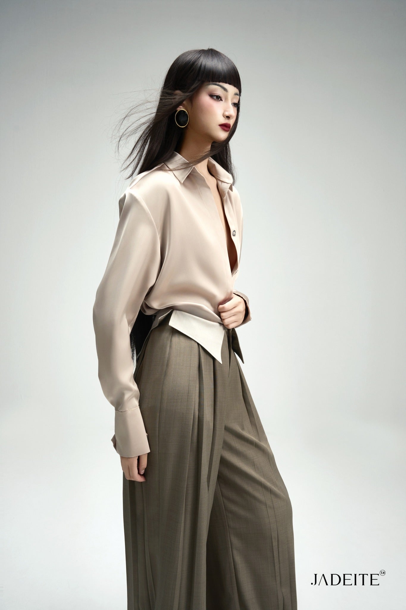 Planny Ver2. Nude Shirt & Front & Back Ash Grey Pants - Jadeiteth