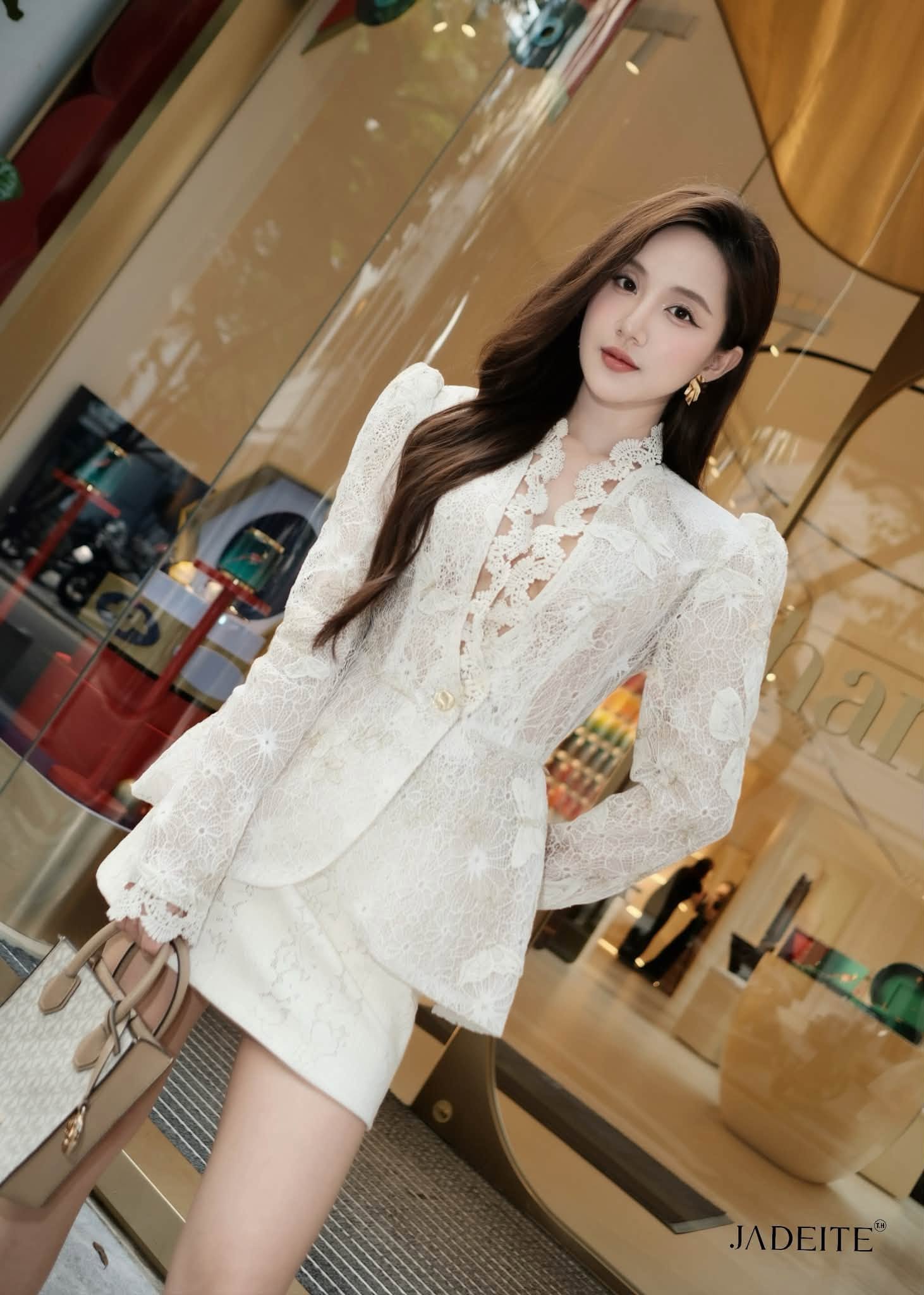 Ripple Lace Shirt x Ganash short skirt - Jadeiteth