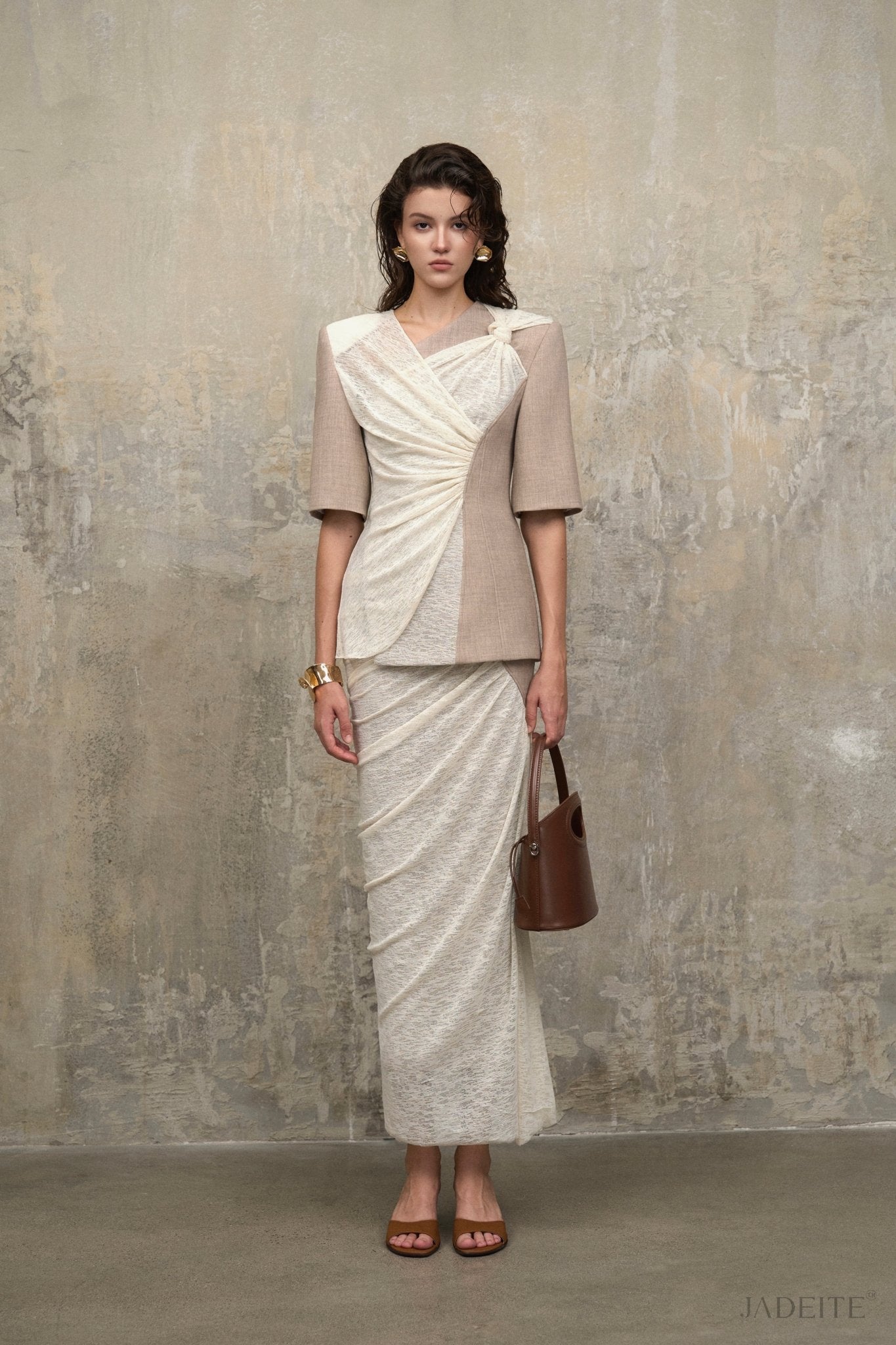 Sandstone Top x Desert Off-White Skirt - Jadeiteth