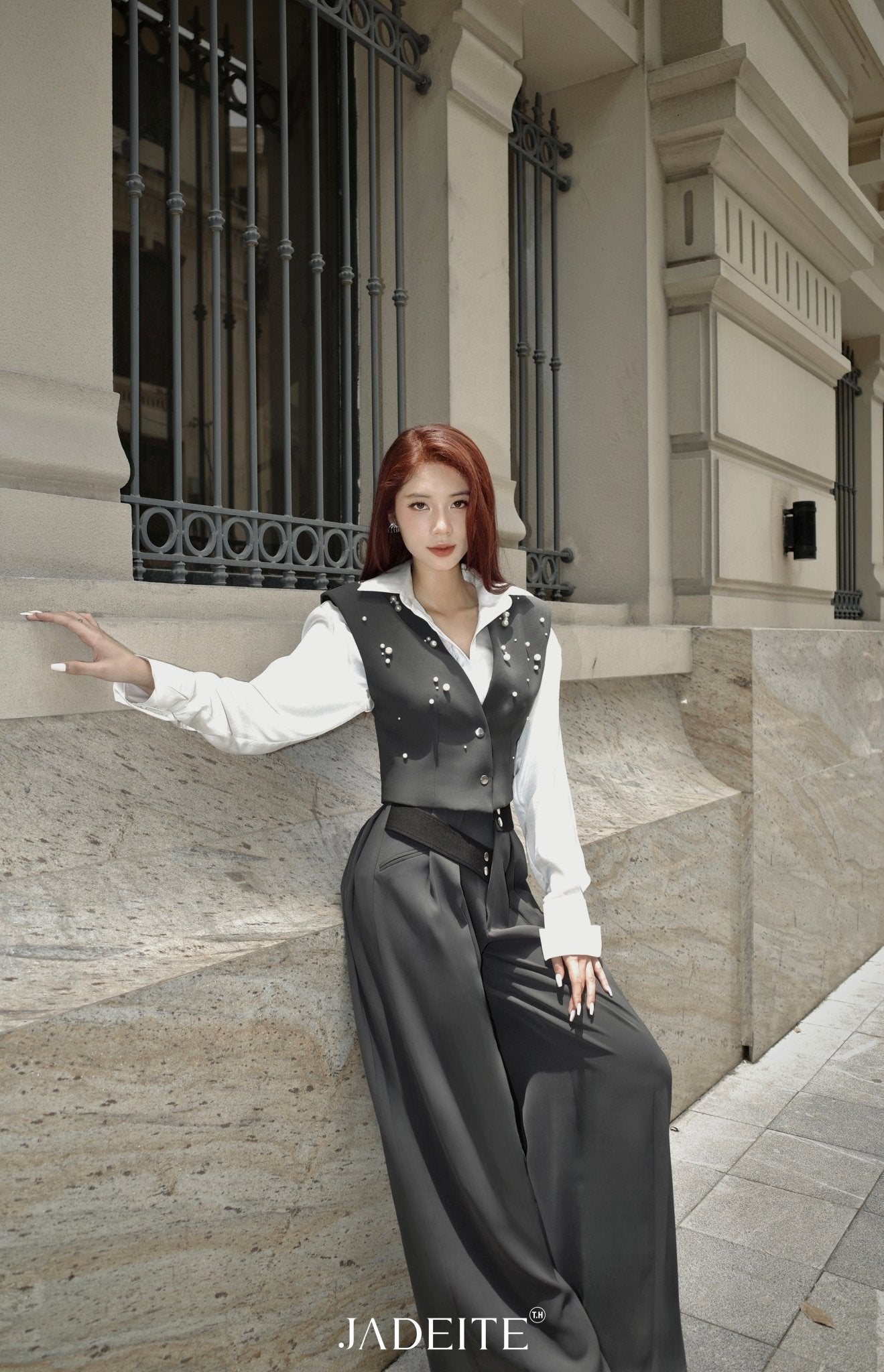 Scar Gile G, Planny White Shirt & Vivian G Pants - Jadeiteth