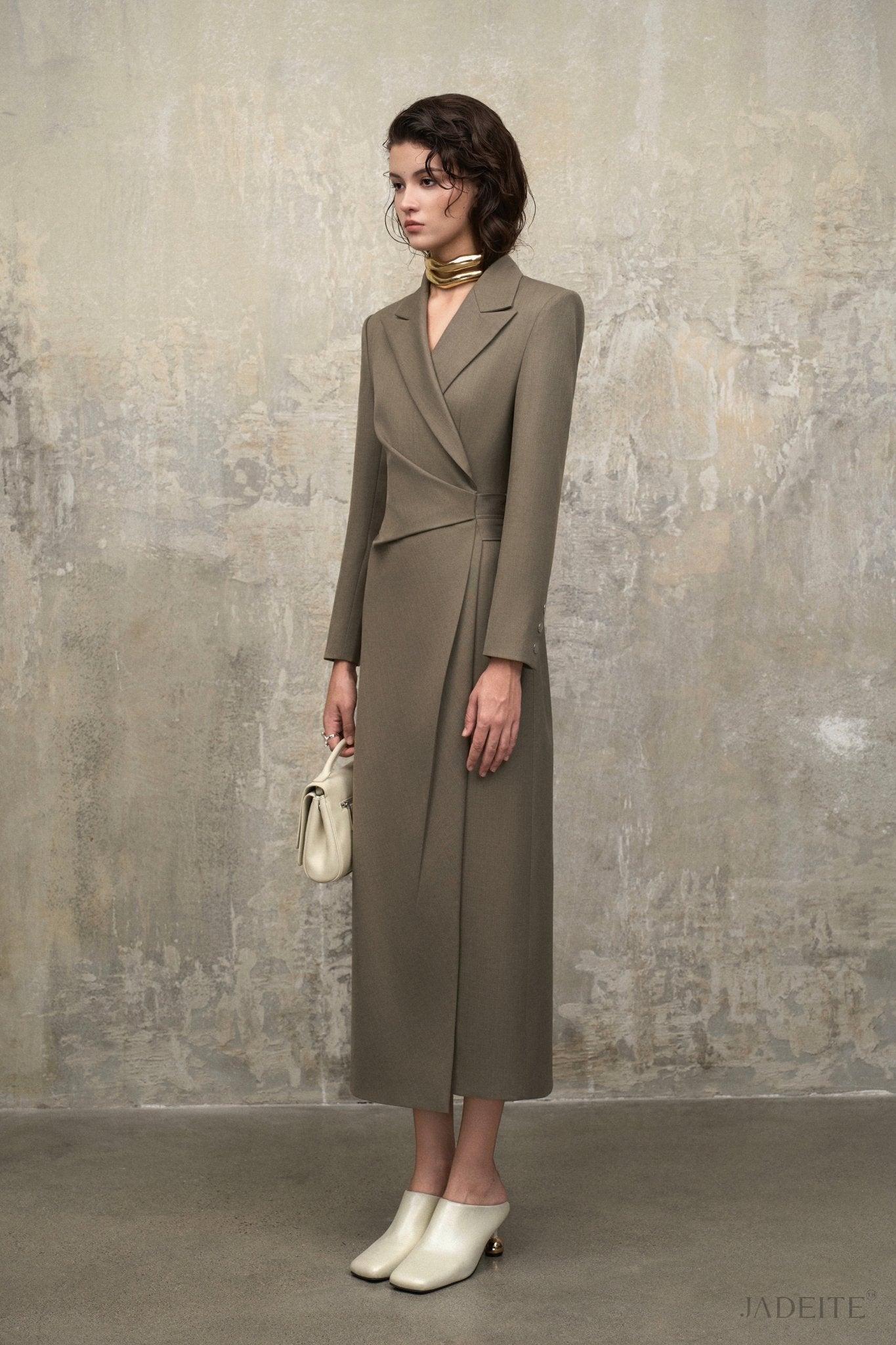 Sela Ash Grey Dress Blazer - Jadeiteth