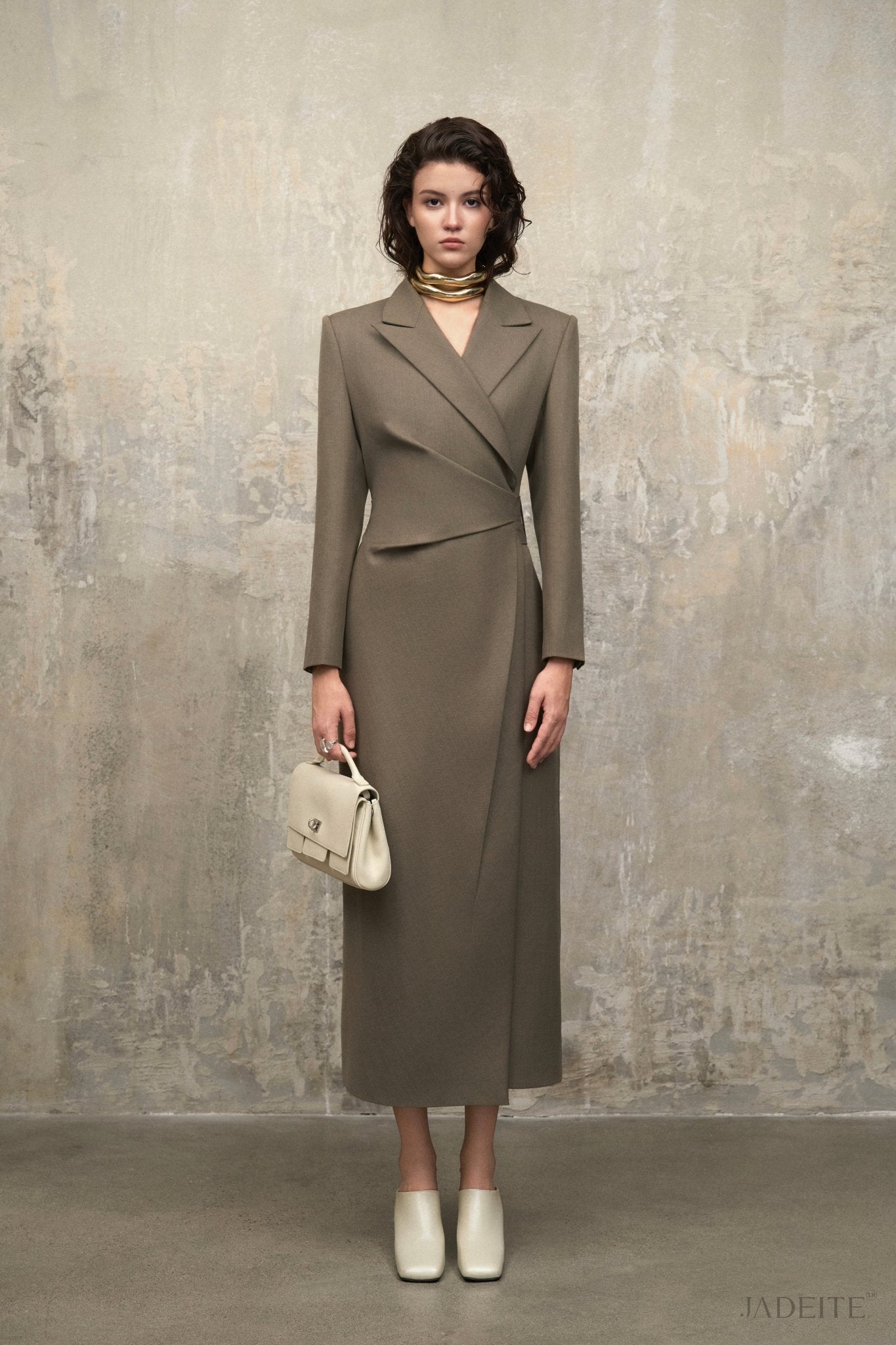 Sela Ash Grey Dress Blazer - Jadeiteth
