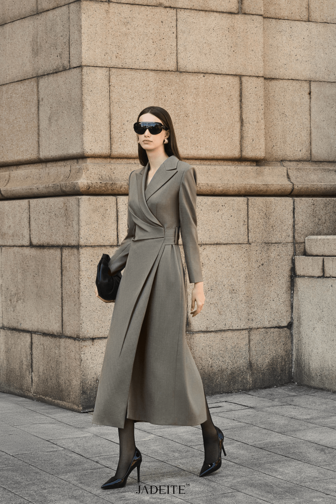 Sela Ash Grey Dress Blazer - Jadeiteth