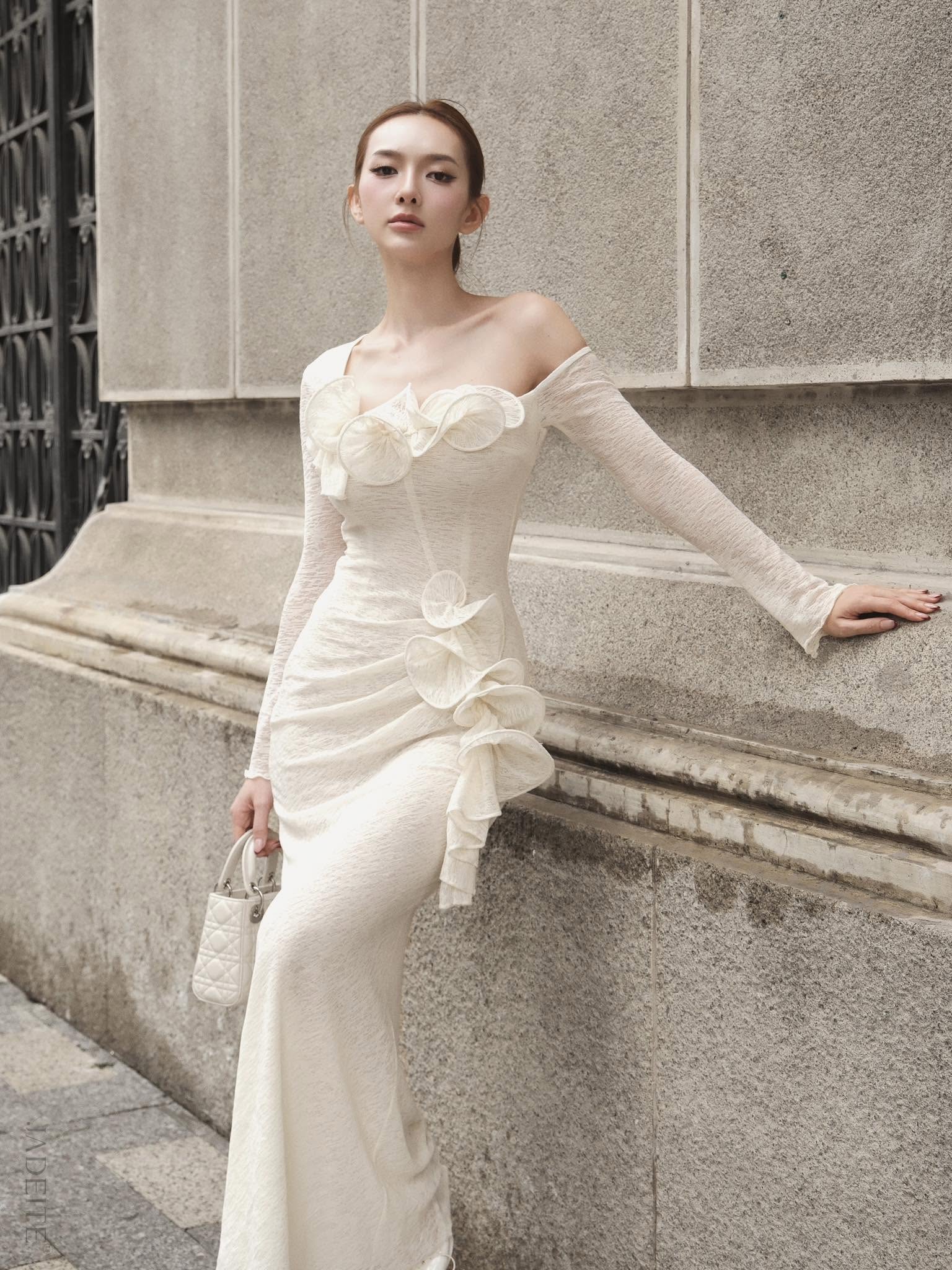 Silent Ivory Bloomed Dress - Jadeiteth
