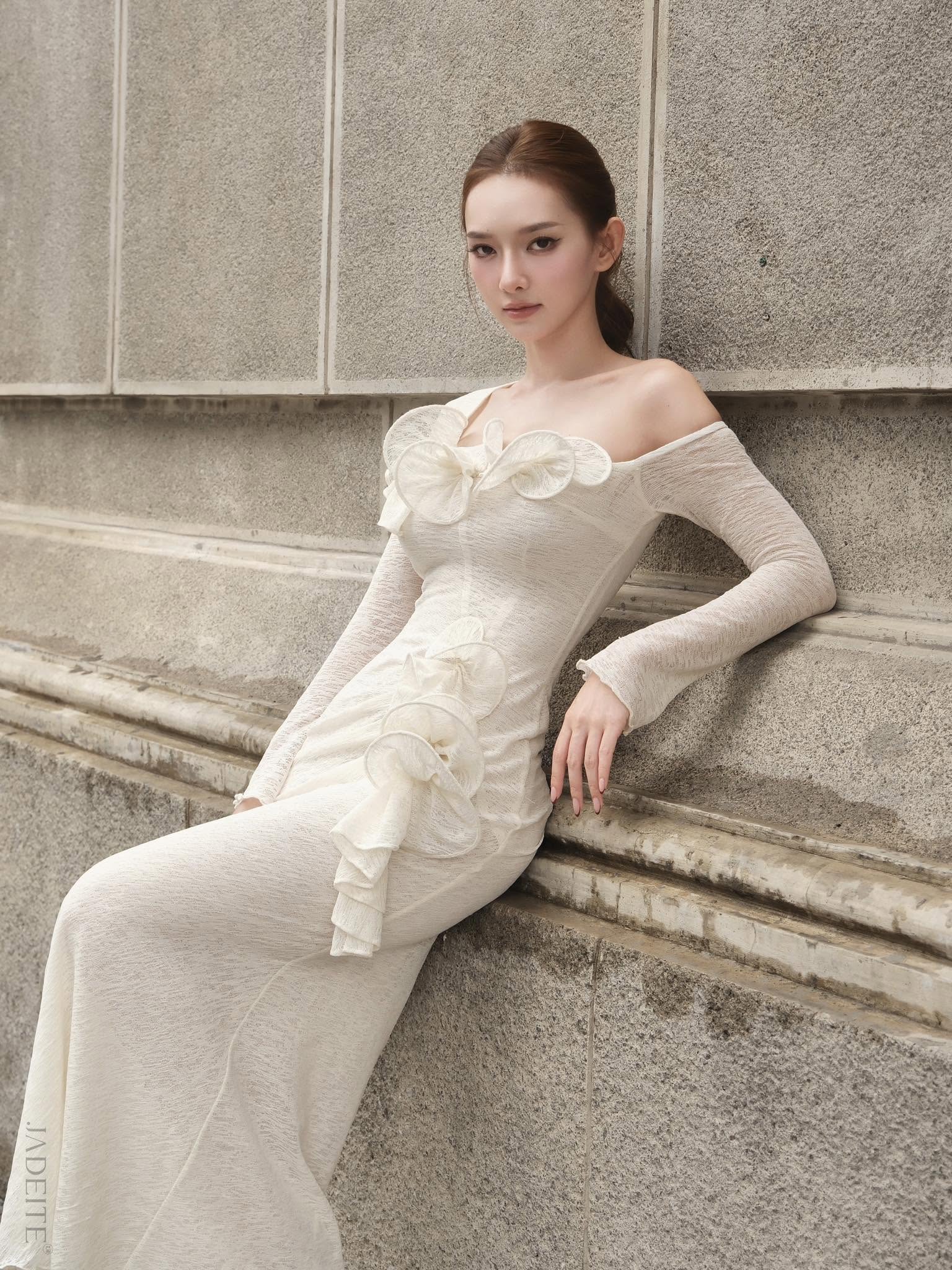 Silent Ivory Bloomed Dress - Jadeiteth