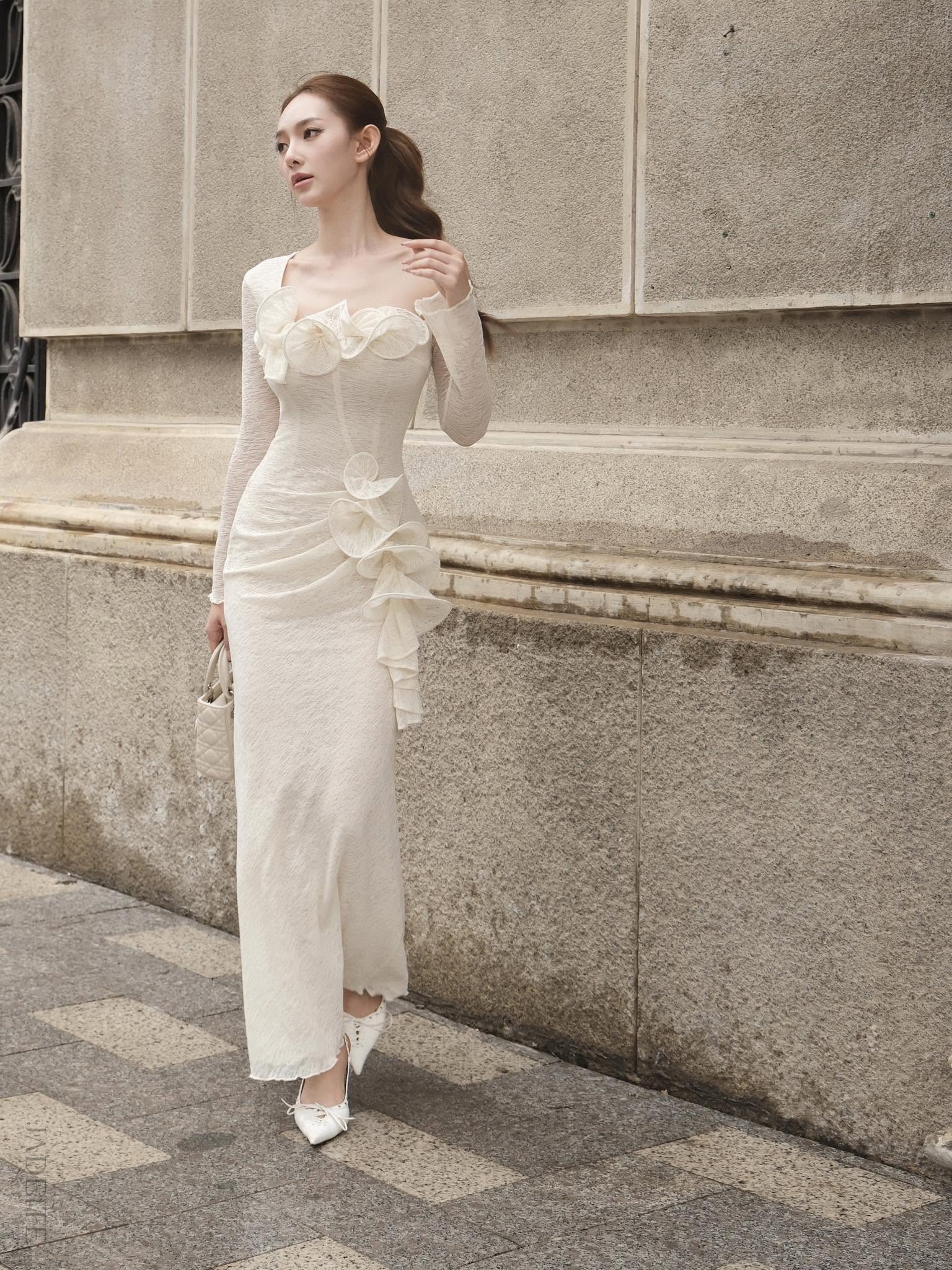 Silent Ivory Bloomed Dress - Jadeiteth