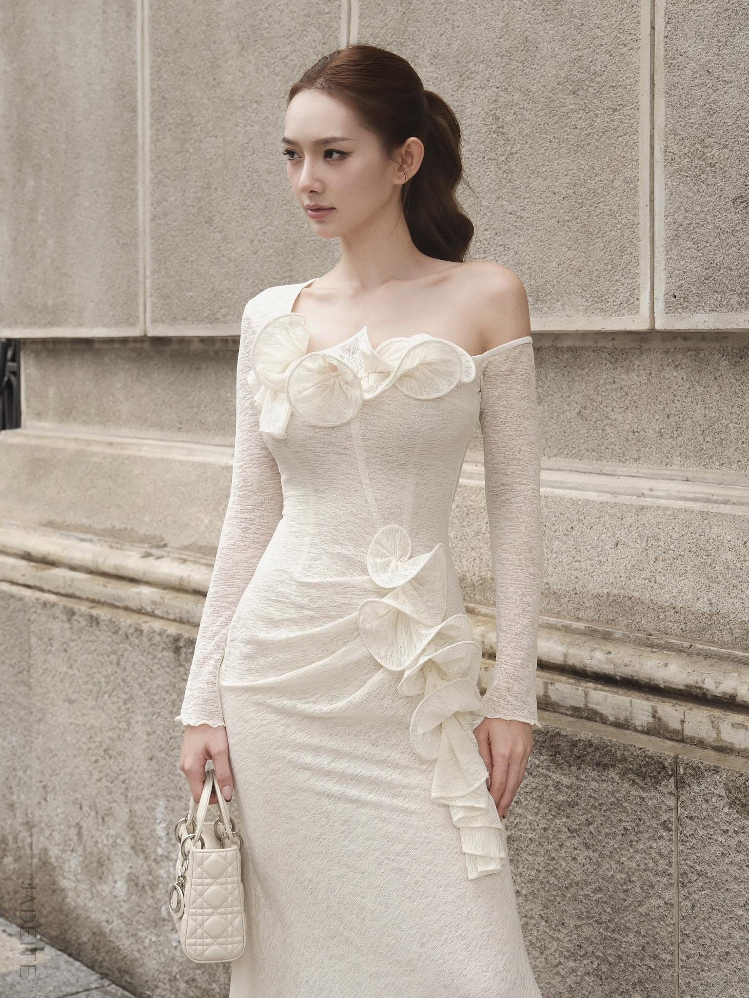 Silent Ivory Bloomed Dress - Jadeiteth